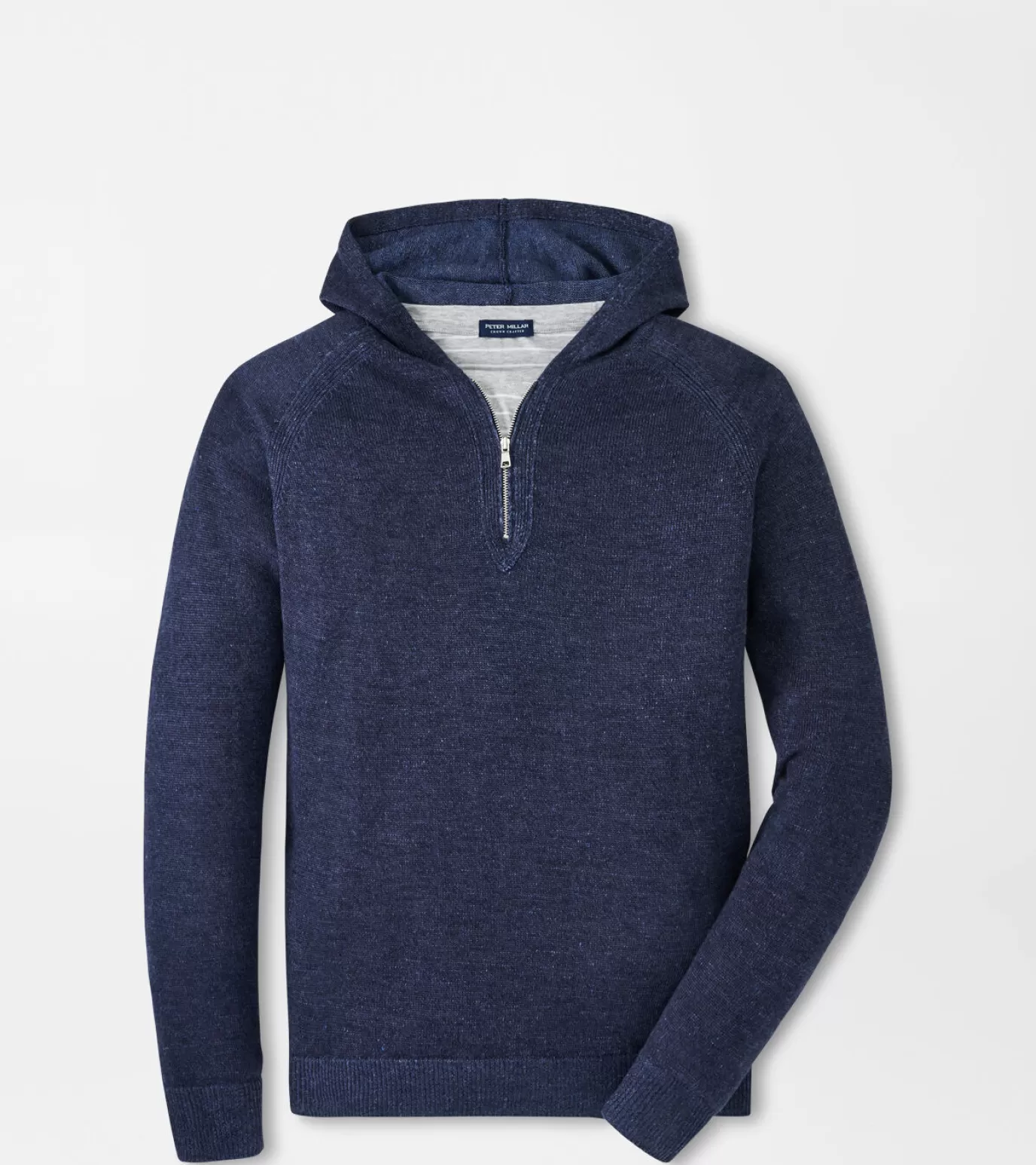 Sport Shirts-MEN Peter Millar Holden Quarter-Zip Hoodie Sweater Navy