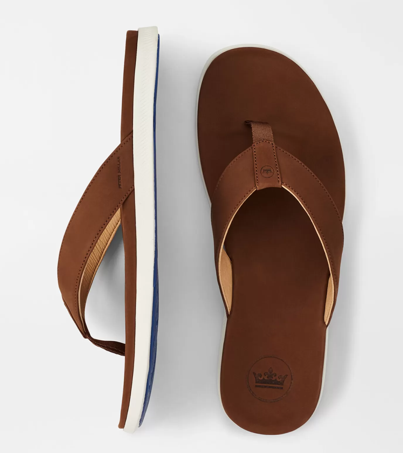 Mountain Getaway | Sport Coats-MEN | MEN Peter Millar Hyperlight Slide Nubuck Flip Flop Cognac