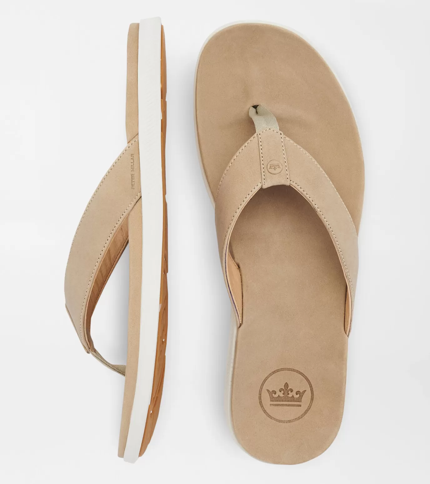 Sport Coats-MEN Peter Millar Hyperlight Slide Nubuck Flip Flop Stone