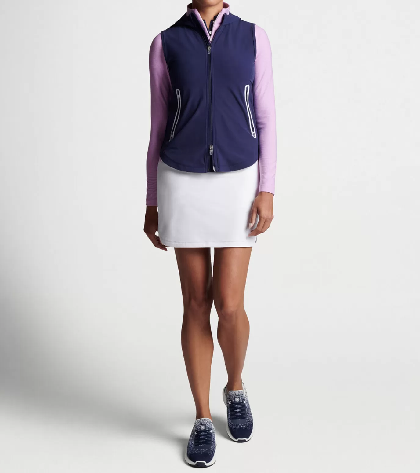 Polos & Shirts | Crown-GOLF | WOMEN Peter Millar Jameson Flex Adapt Full-Zip Hooded Vest Navy