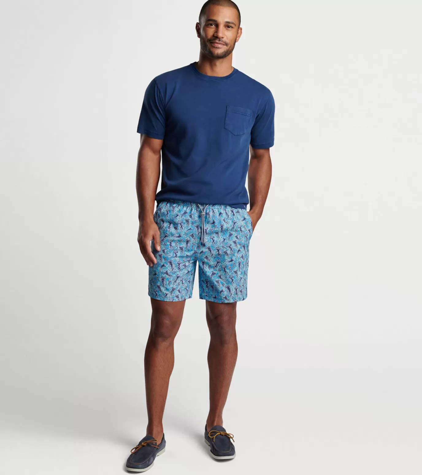 T-Shirts-MEN Peter Millar Jelly Tie Dye Swim Trunk Riverbed