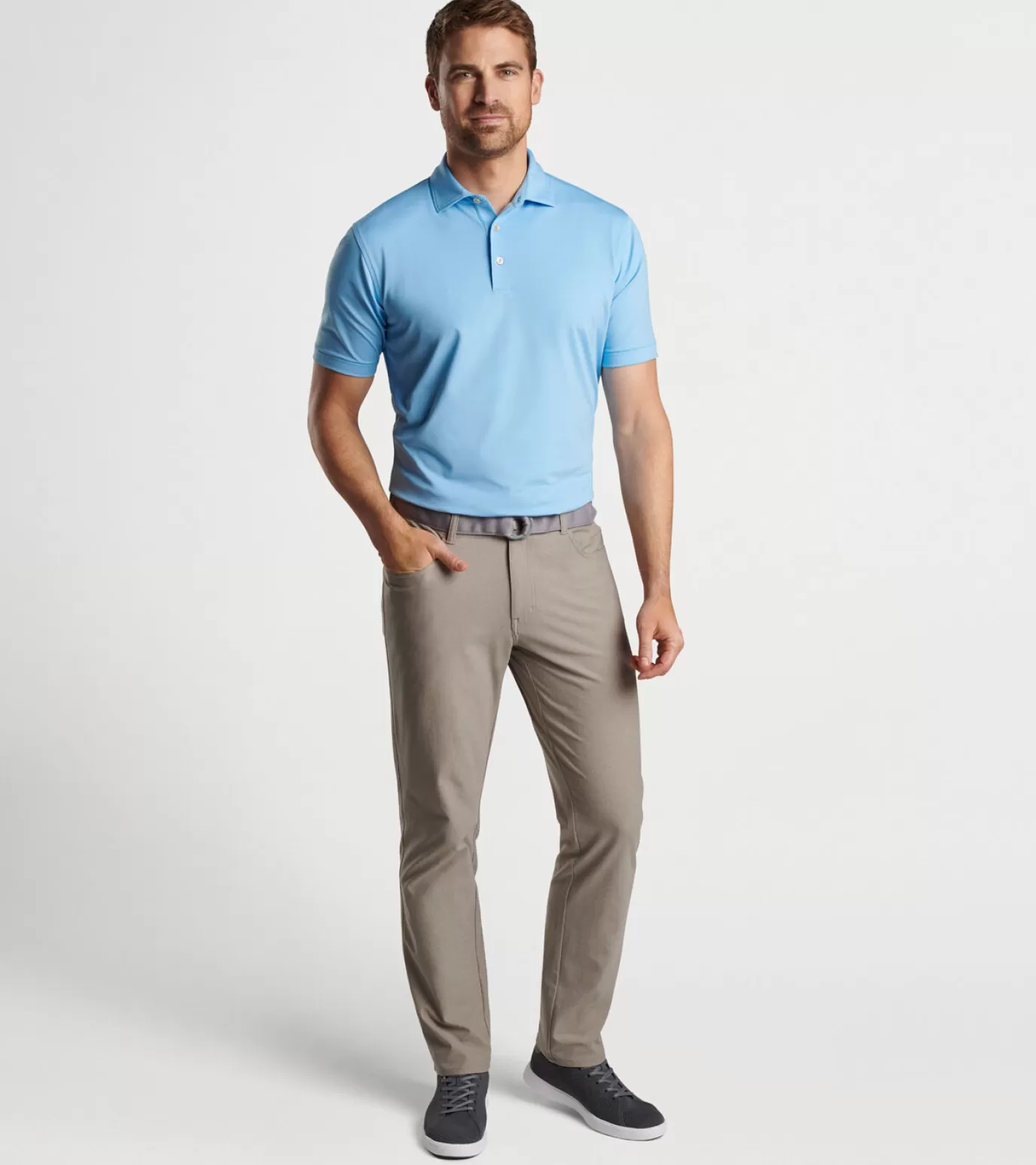 Performance Rain Gear | Travel Well | Coastal Adventure | Polos-GOLF | Youth | MEN | MEN | MEN Peter Millar Jubilee Stripe Performance Polo Cottage Blue