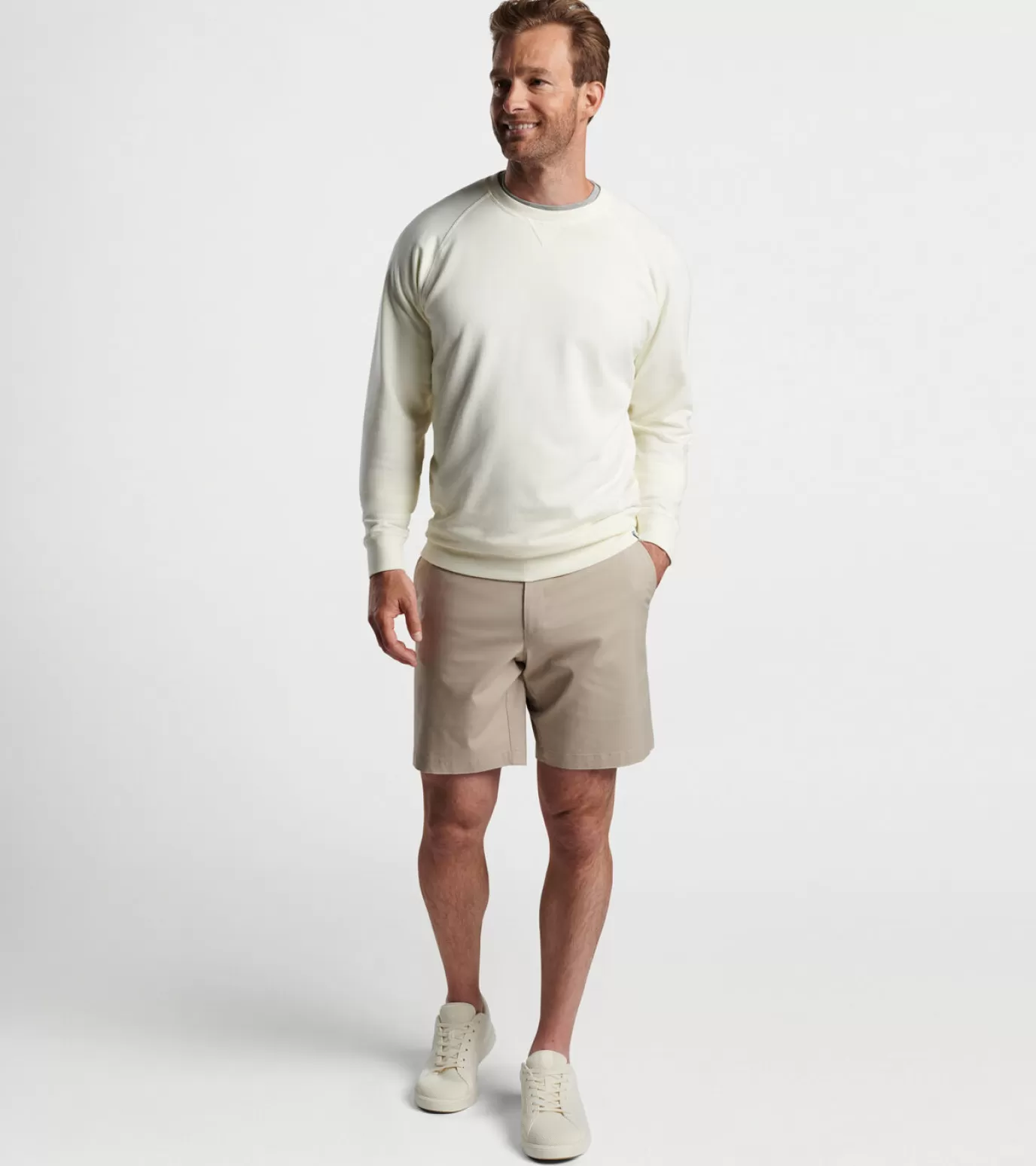 Sweaters-MEN Peter Millar Lava Wash Crew Salt Water Taffy