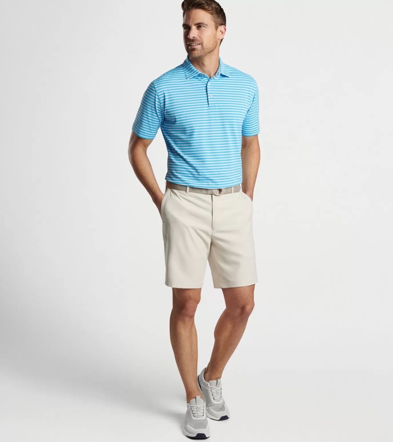 Travel Well | Polos-Youth | MEN | MEN Peter Millar Logan Performance Mesh Polo Cottage Blue