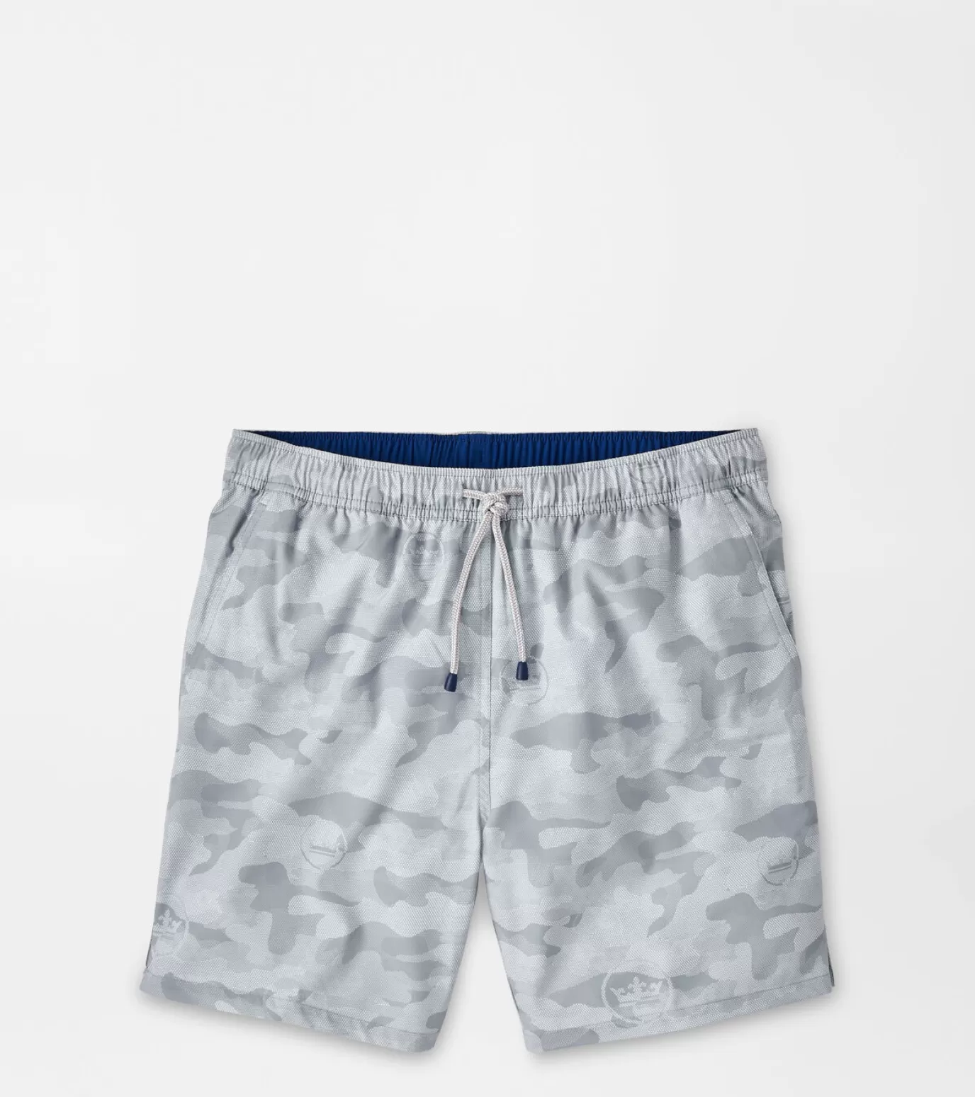 T-Shirts-MEN Peter Millar Logo Camo Swim Trunk Gale Grey