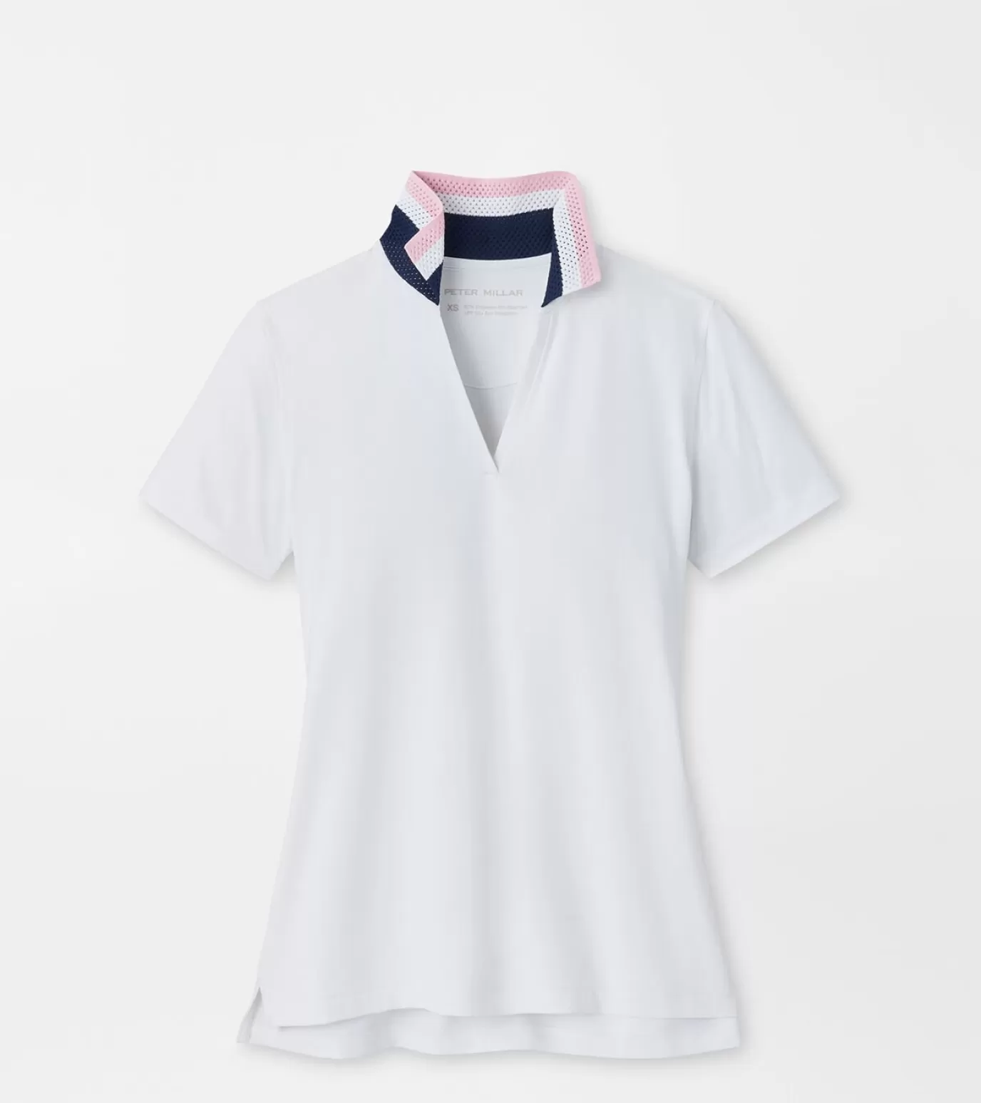 Crown | Find Your Fit-WOMEN | MEN Peter Millar Louise Eyelet Collar Drop-V Polo White