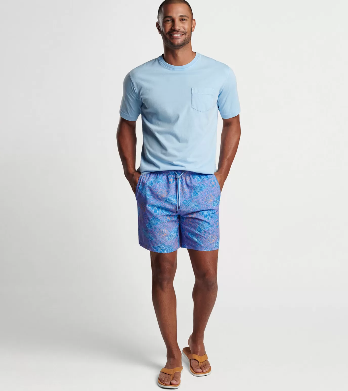 T-Shirts-MEN Peter Millar Making Waves Swim Trunk BLUE MARLIN