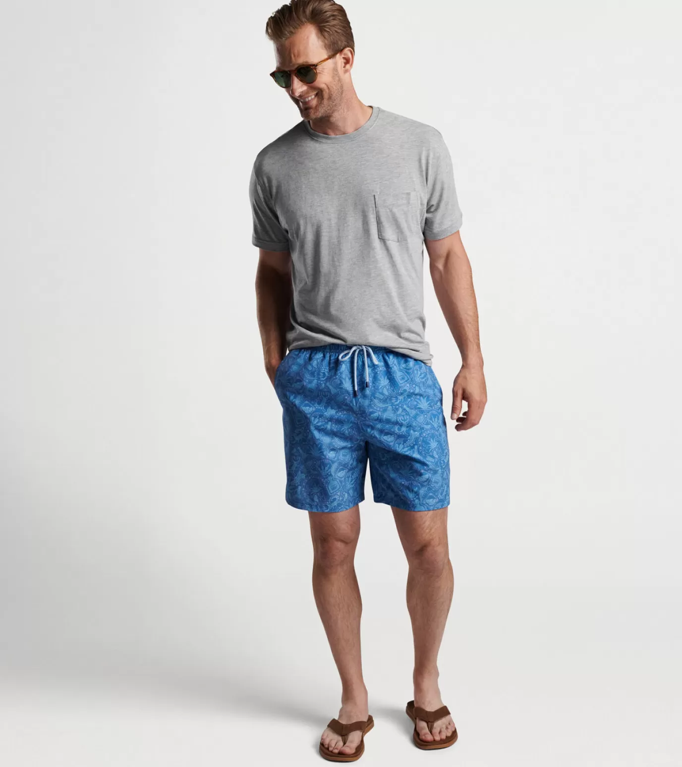 T-Shirts-MEN Peter Millar Mezcal Mayhem Swim Trunk Moon Blue