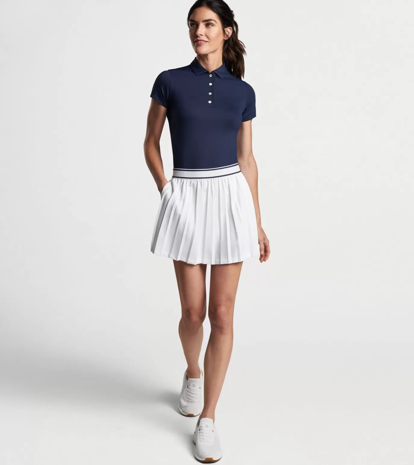 Crown-WOMEN Peter Millar Mickey Pleated Skort White