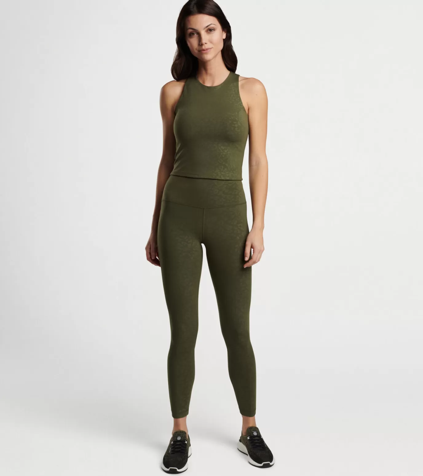 Crown Sport | Crown-WOMEN | WOMEN Peter Millar Nova Performance Embossed 7/8 Legging Dark Military