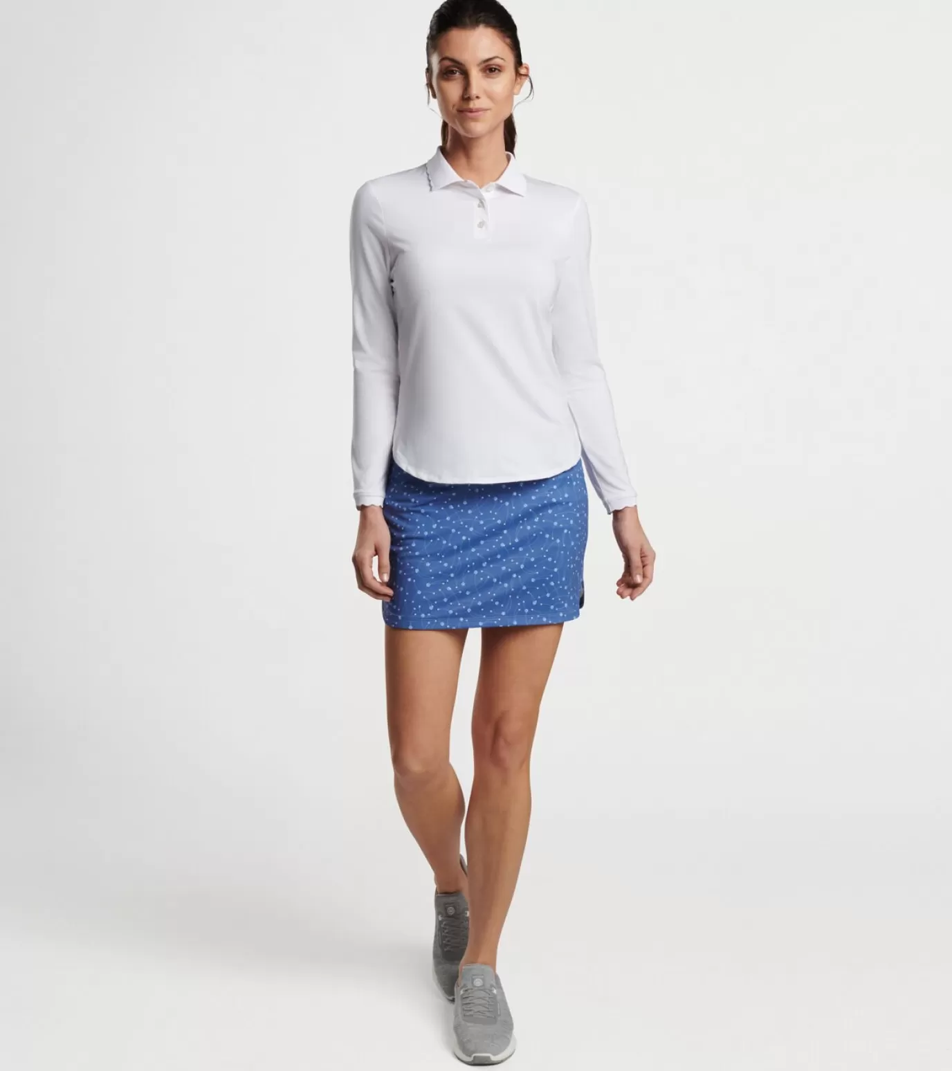 Crown | Find Your Fit-WOMEN | MEN Peter Millar Opal Long-Sleeve Stretch Jersey Polo White