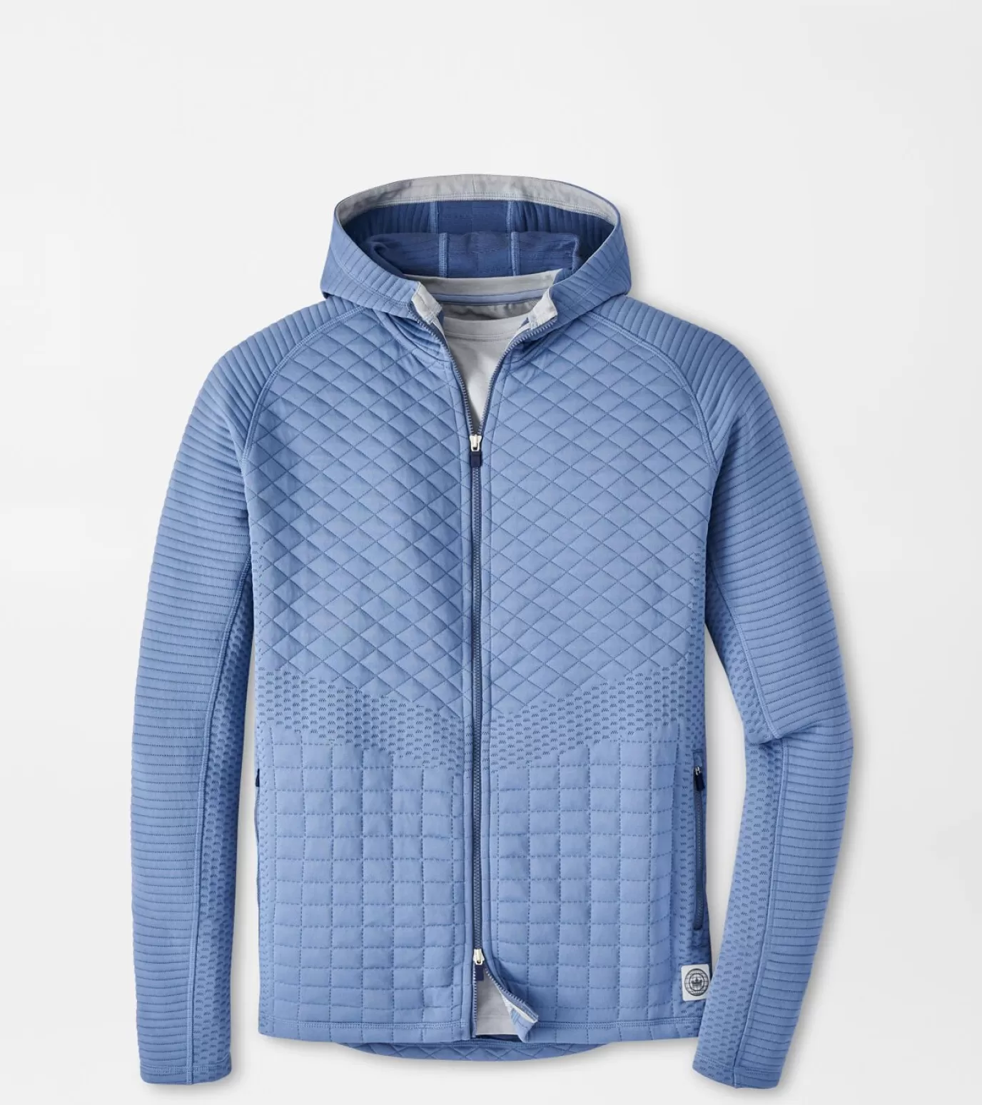 Sweaters-MEN Peter Millar Orion Performance Quilted Hoodie Gale Grey