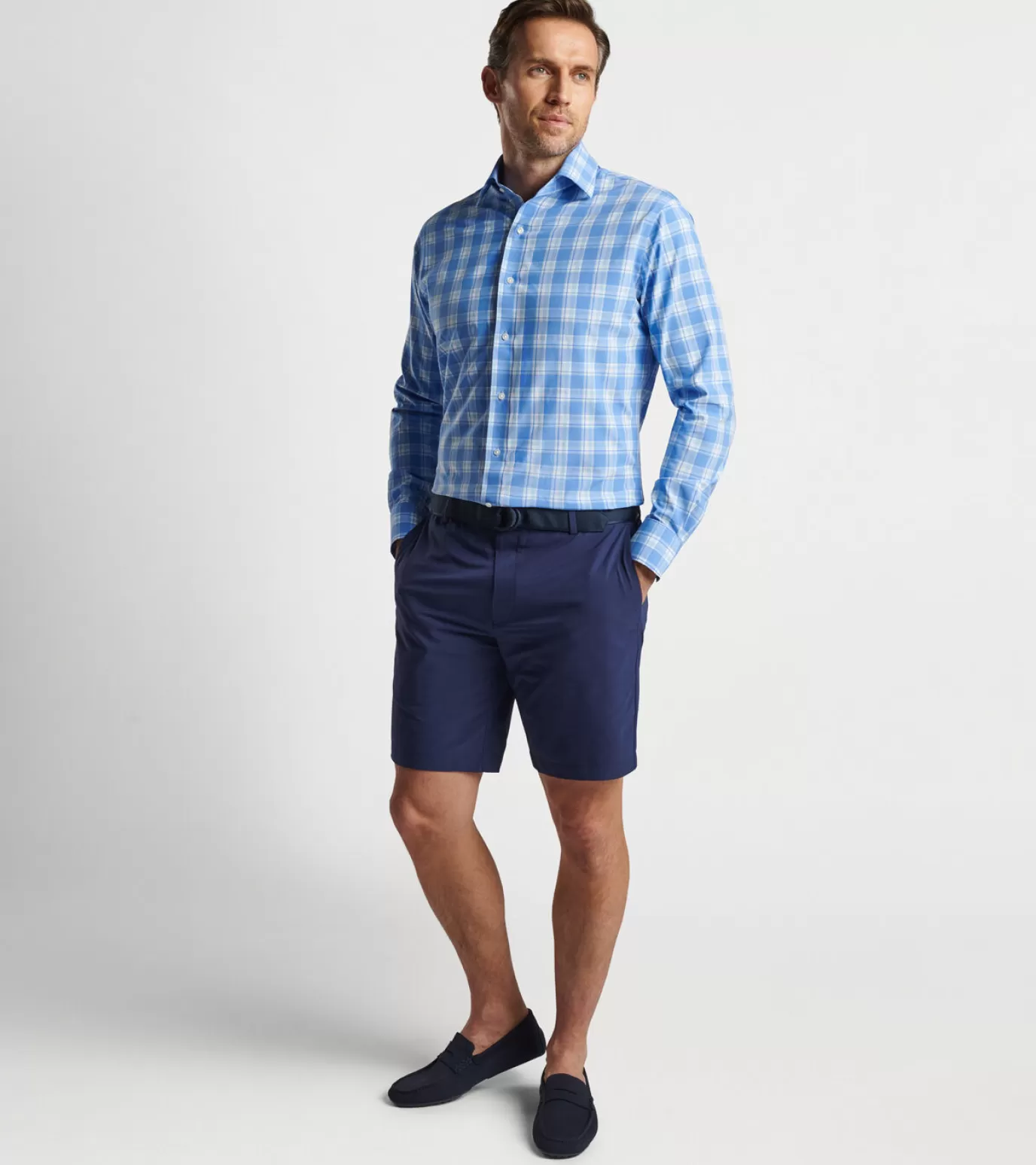 For The Course | Coastal Adventure | U.S. Open Collection-MEN | MEN | MEN Peter Millar Park Way Performance Poplin Sport Shirt Vessel