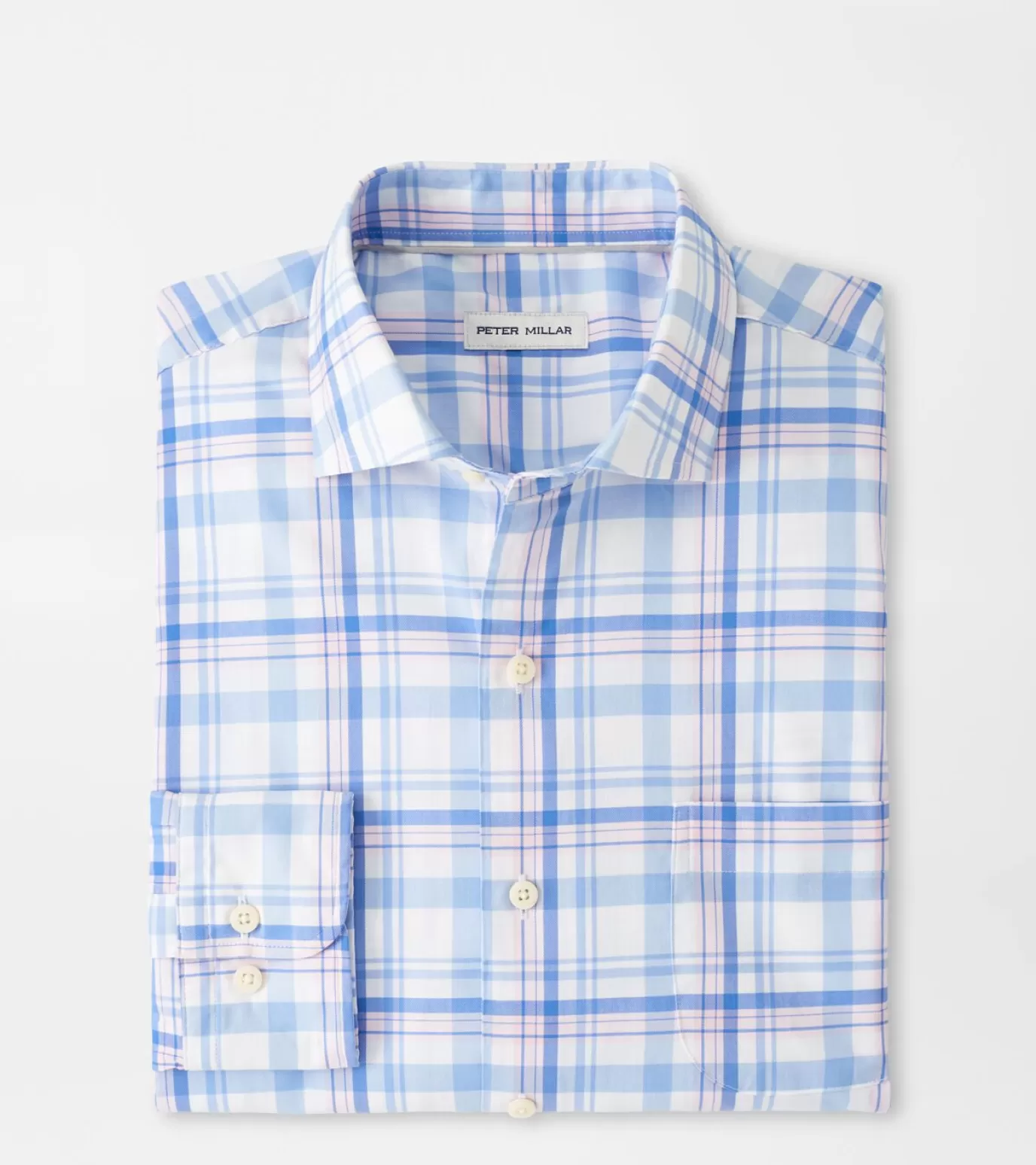 Coastal Adventure | Mountain Getaway-MEN | MEN Peter Millar Payson Cotton-Stretch Sport Shirt Cottage Blue