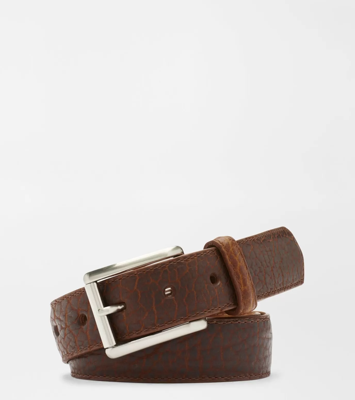 For The Course | Coastal Adventure | U.S. Open Collection-MEN | MEN | MEN Peter Millar Pebble Bison Belt Cognac