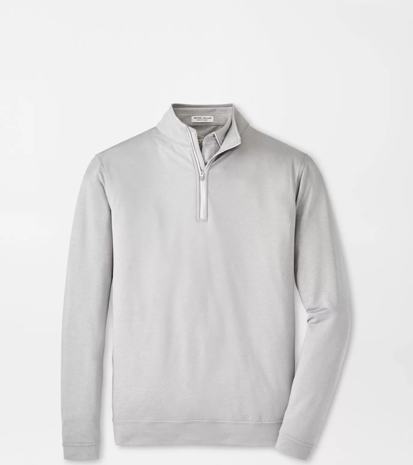 Performance Rain Gear | Travel Well | Coastal Adventure | Polos | Sweaters-GOLF | MEN | MEN | GOLF | MEN Peter Millar Perth Mélange Performance Quarter-Zip Gale Grey