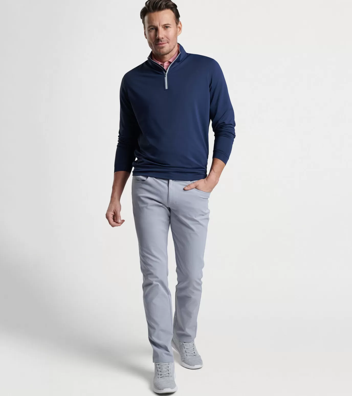 Polos | Travel Well | Coastal Adventure | Sweaters-GOLF | MEN | MEN | MEN Peter Millar Perth Performance Quarter-Zip Iron