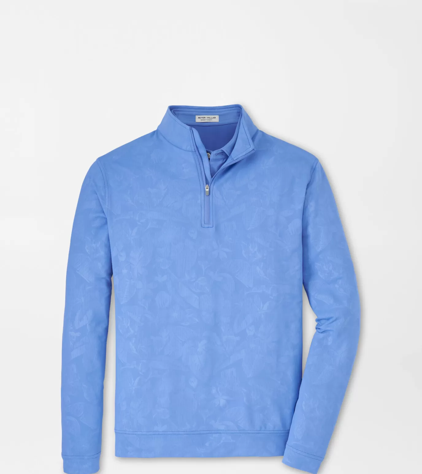 Polos | Travel Well | Sweaters-GOLF | MEN | MEN Peter Millar Perth Shadow Stripe Floral Performance Quarter-Zip Bonnet