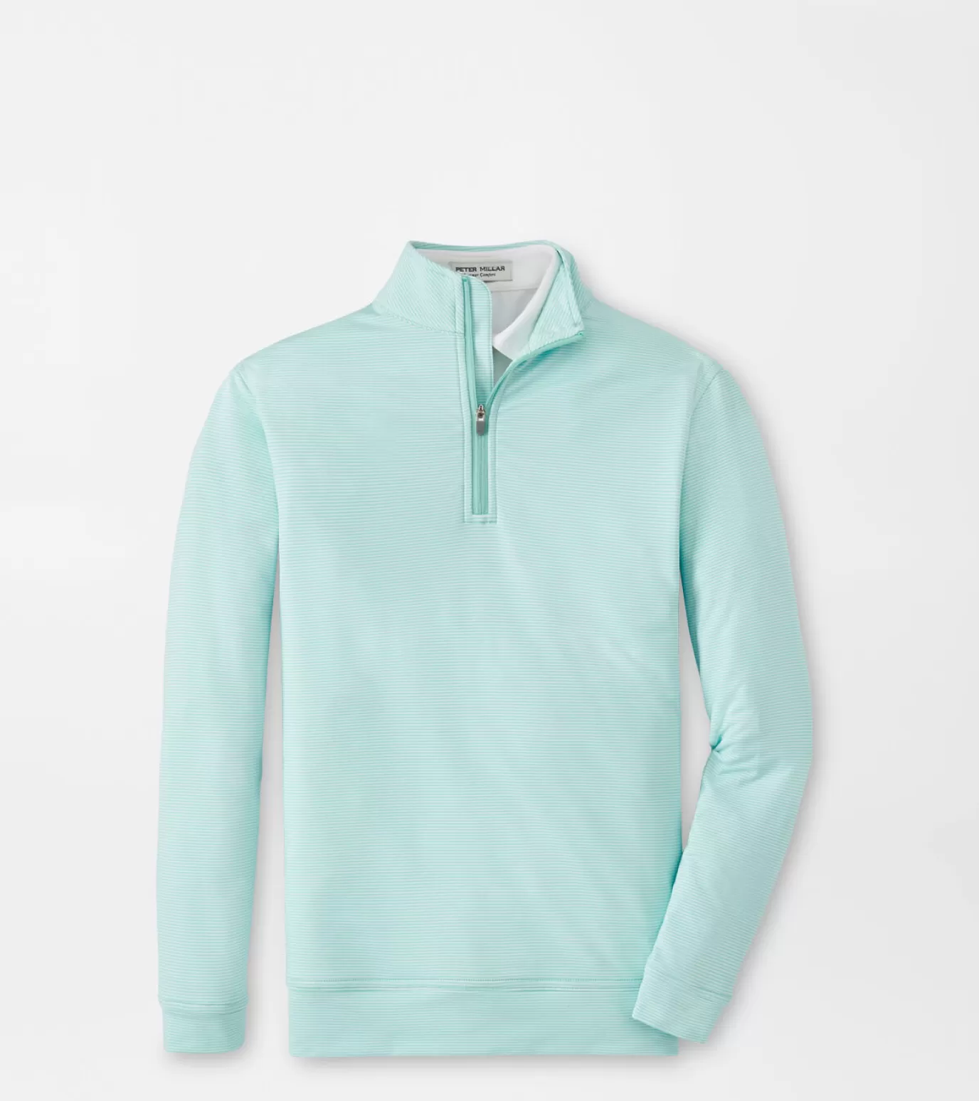 Active-WOMEN Peter Millar Perth Youth Sugar Stripe Performance Quarter-Zip CABANA BLUE