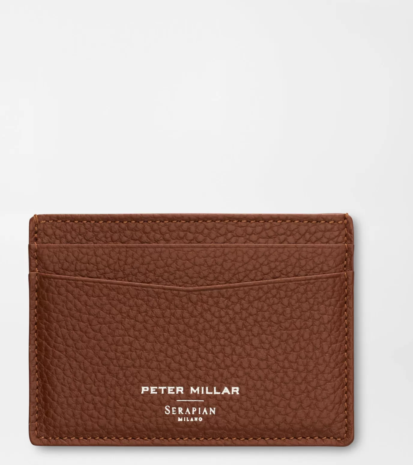 For The Course | Pocket Squares-MEN | MEN Peter Millar X Serapian Card Case Cognac