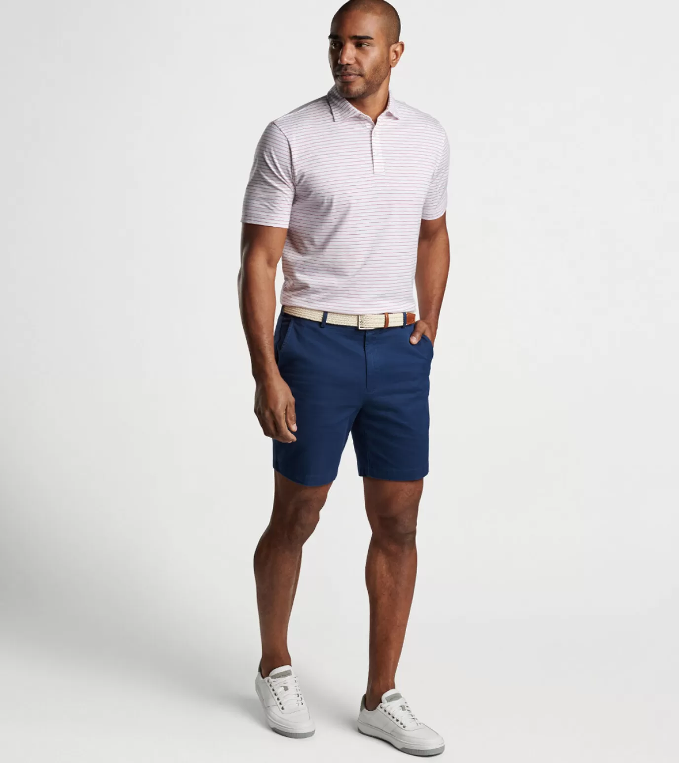 Coastal Adventure | Polos-MEN | MEN Peter Millar Pilot Mill Cedar Stripe Short-Sleeve Polo White