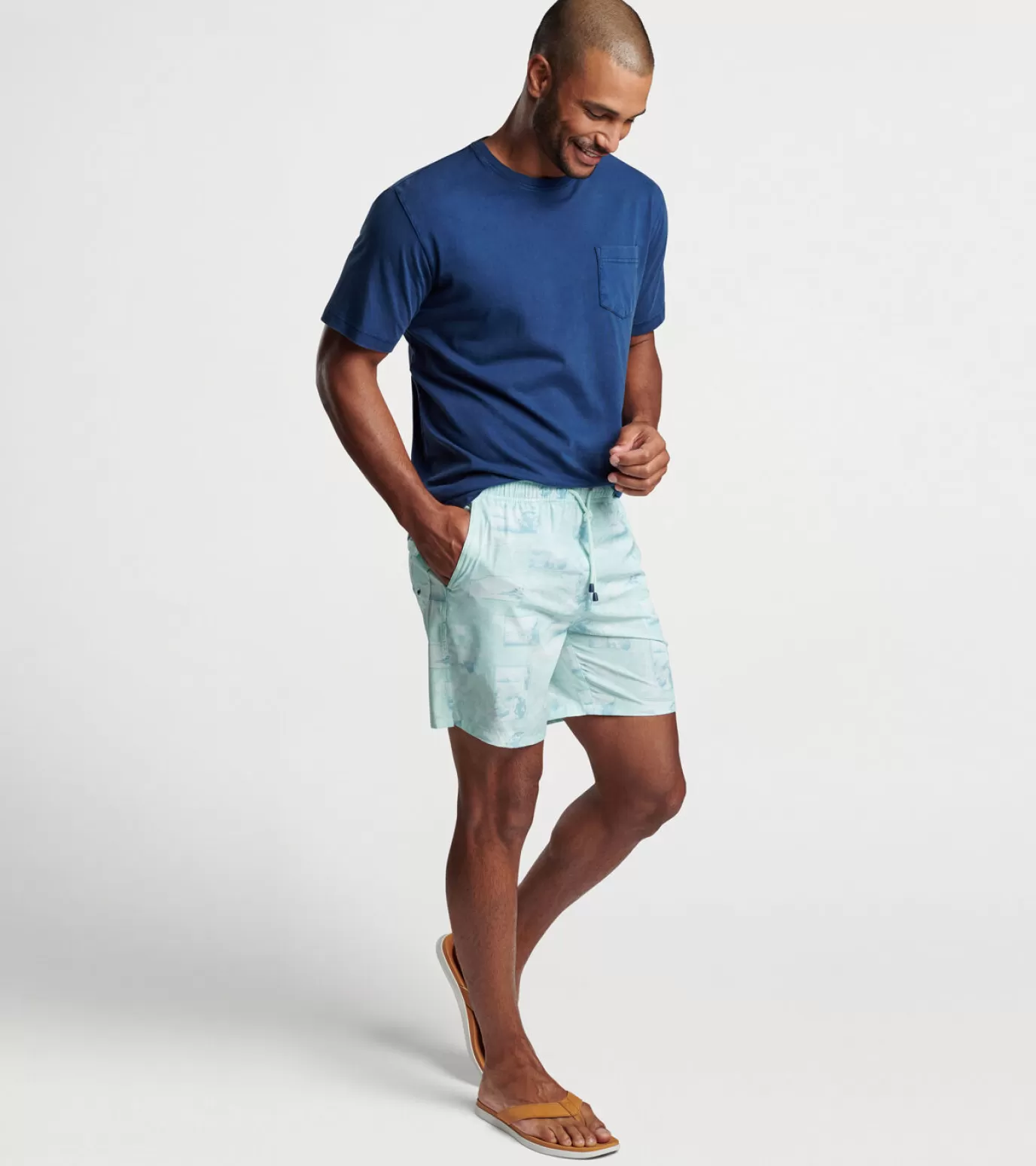 T-Shirts-MEN Peter Millar Postcards From Italy Swim Trunk CAPRI BREEZE