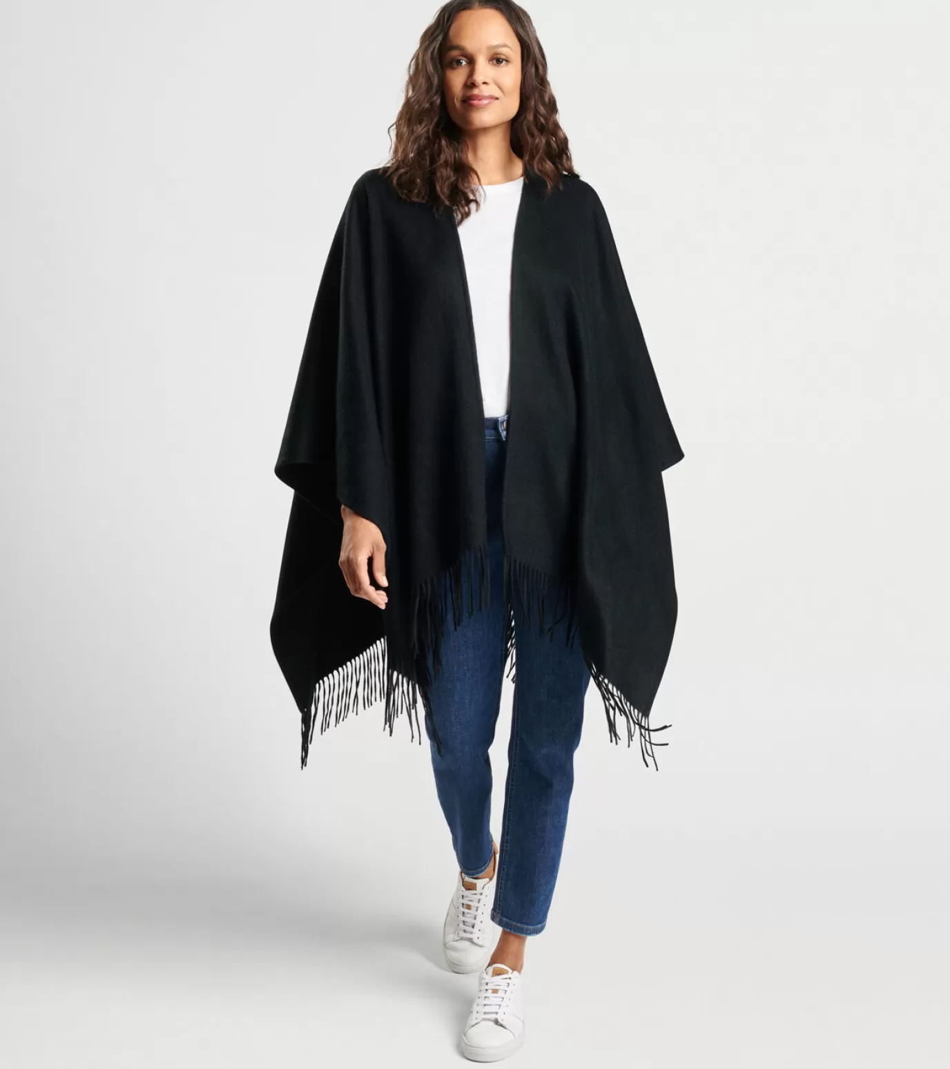 U.S. Open Collection-WOMEN Peter Millar Pure Cashmere Woven Cape Black