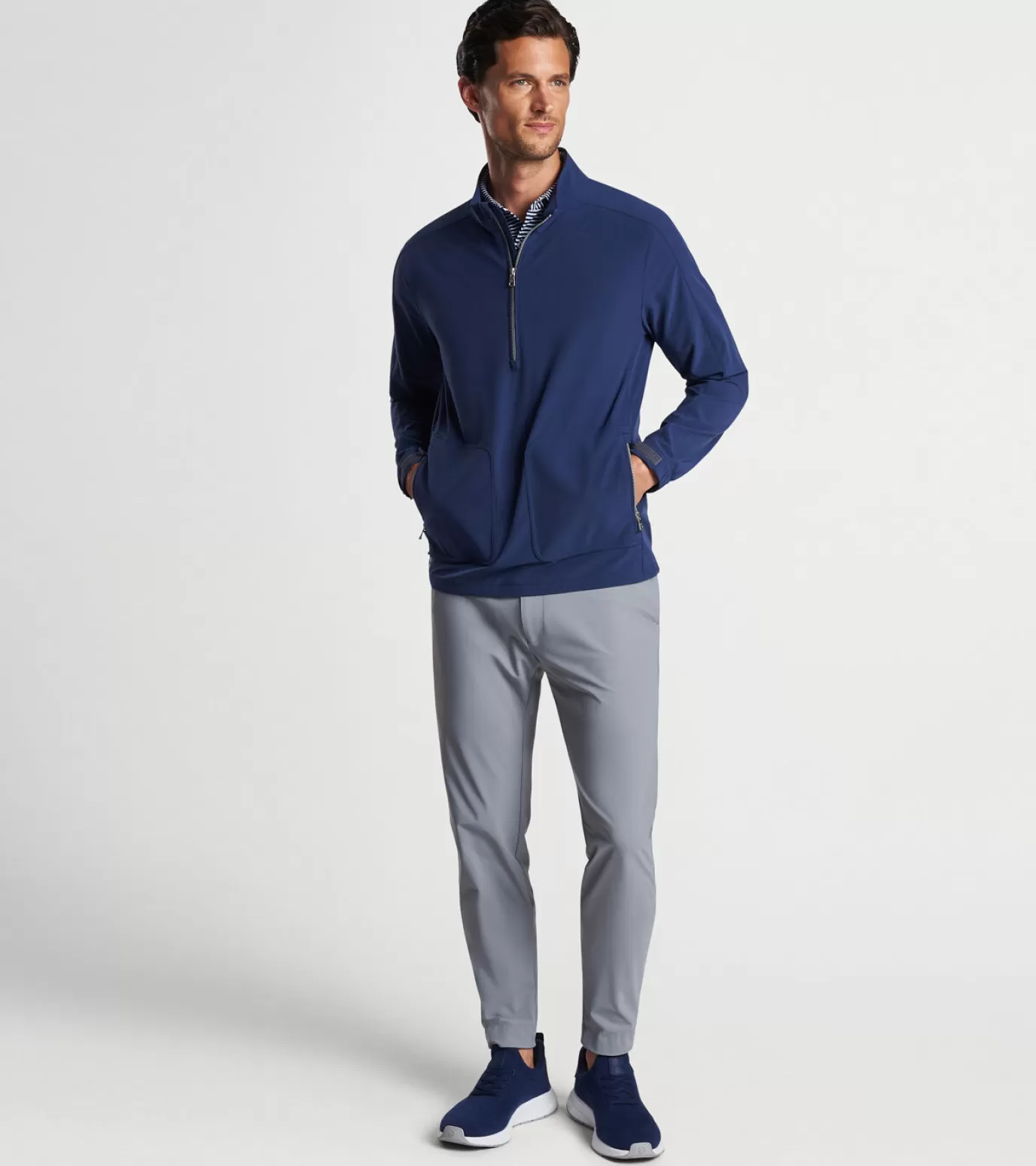 Travel Well-MEN Peter Millar Quest Half-Zip Gale Grey