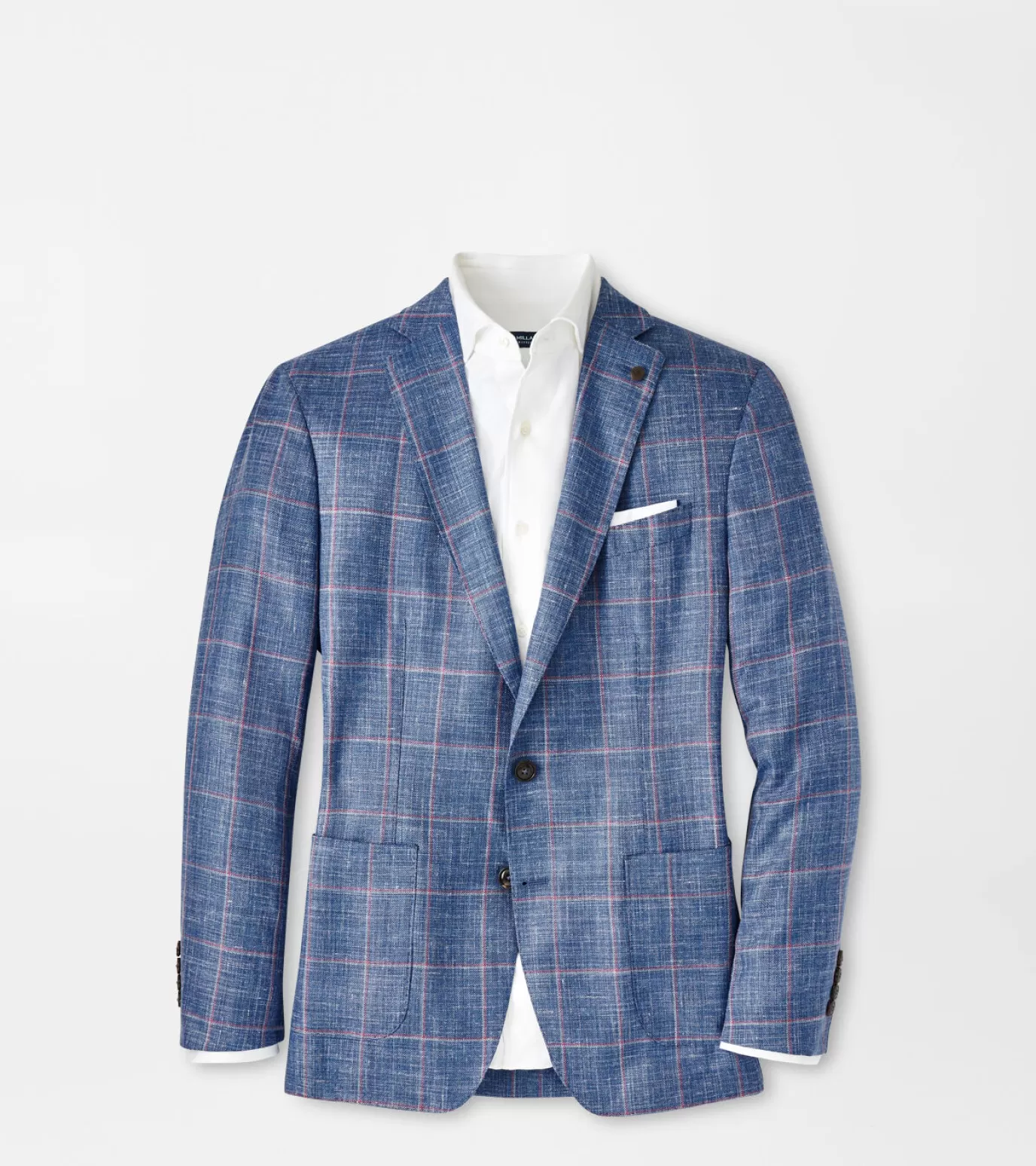 For The Course-MEN Peter Millar Roseville Windowpane Soft Jacket BLUE PEARL