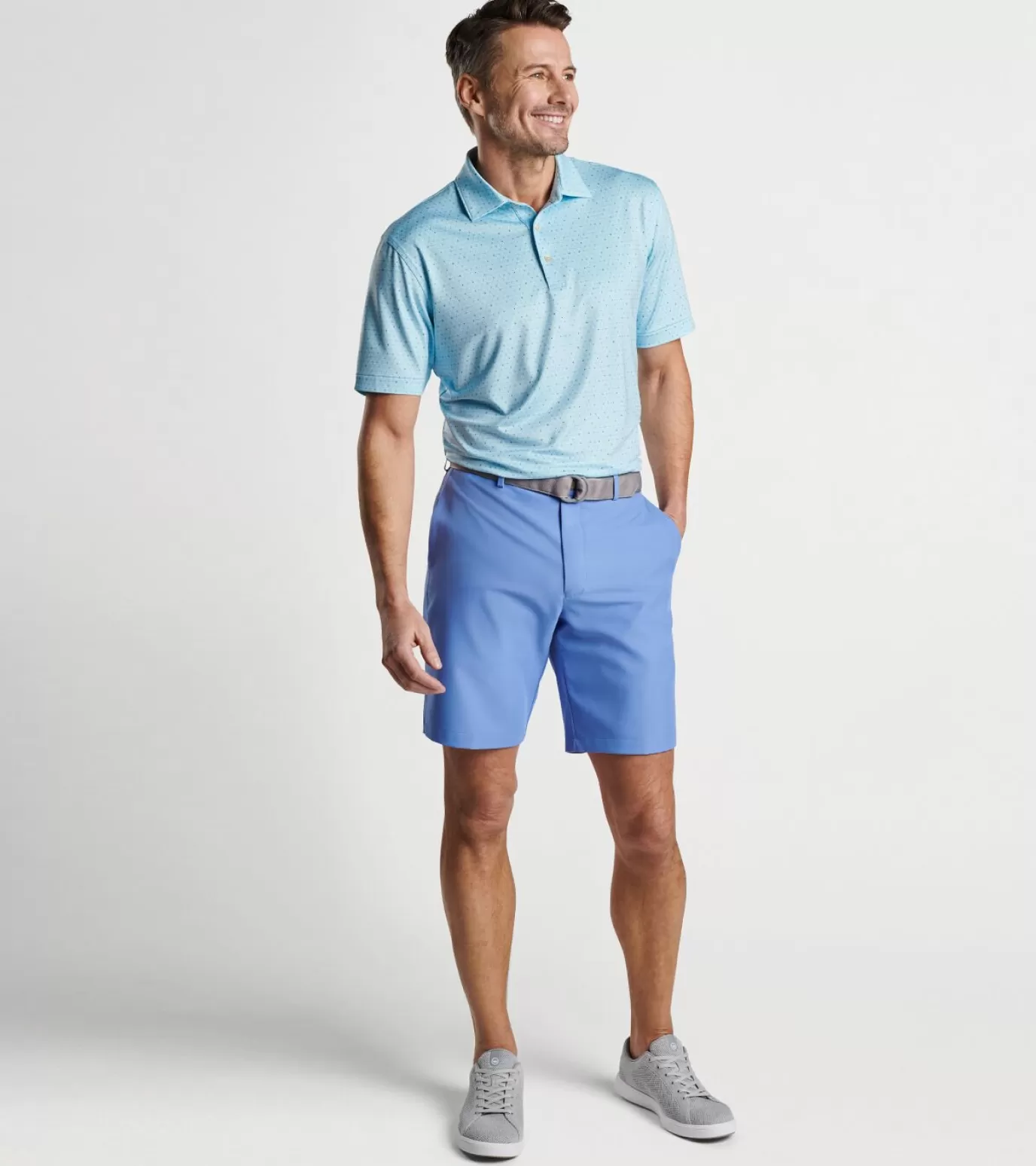 Travel Well | T-Shirts-MEN | MEN Peter Millar Salem Performance Short Khaki