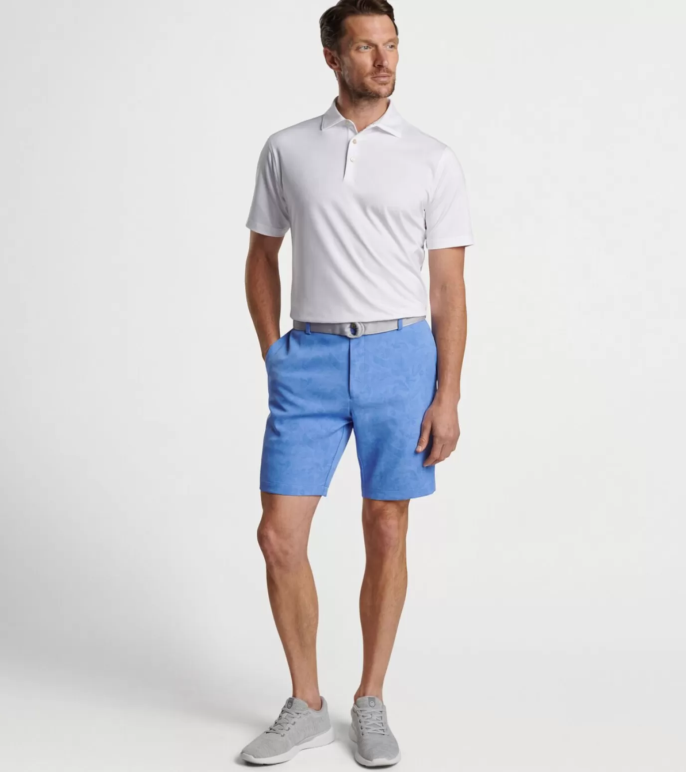 Travel Well | T-Shirts-MEN | MEN Peter Millar Salem Shadow Stripe Floral Performance Short Bonnet