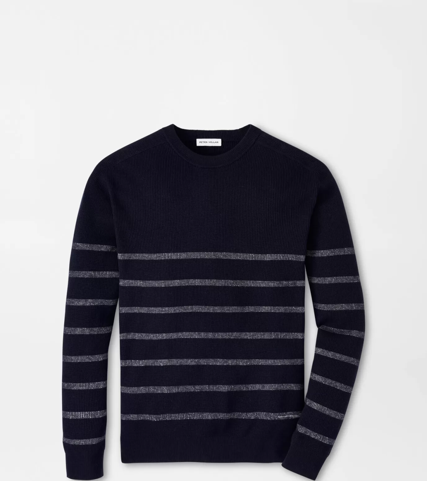 Sport Shirts-MEN Peter Millar Sampson Striped Crewneck Sweater Navy