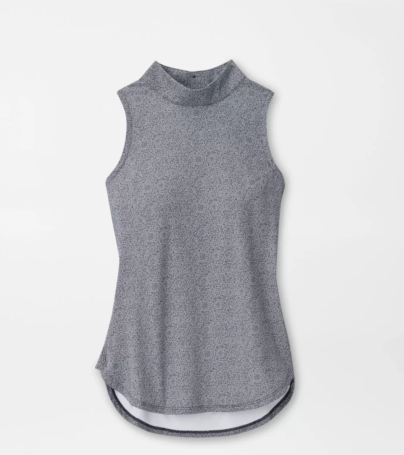 Crown | Find Your Fit-WOMEN | MEN Peter Millar Scottie Hexagons Print Sleeveless Mock Neck Shell Black