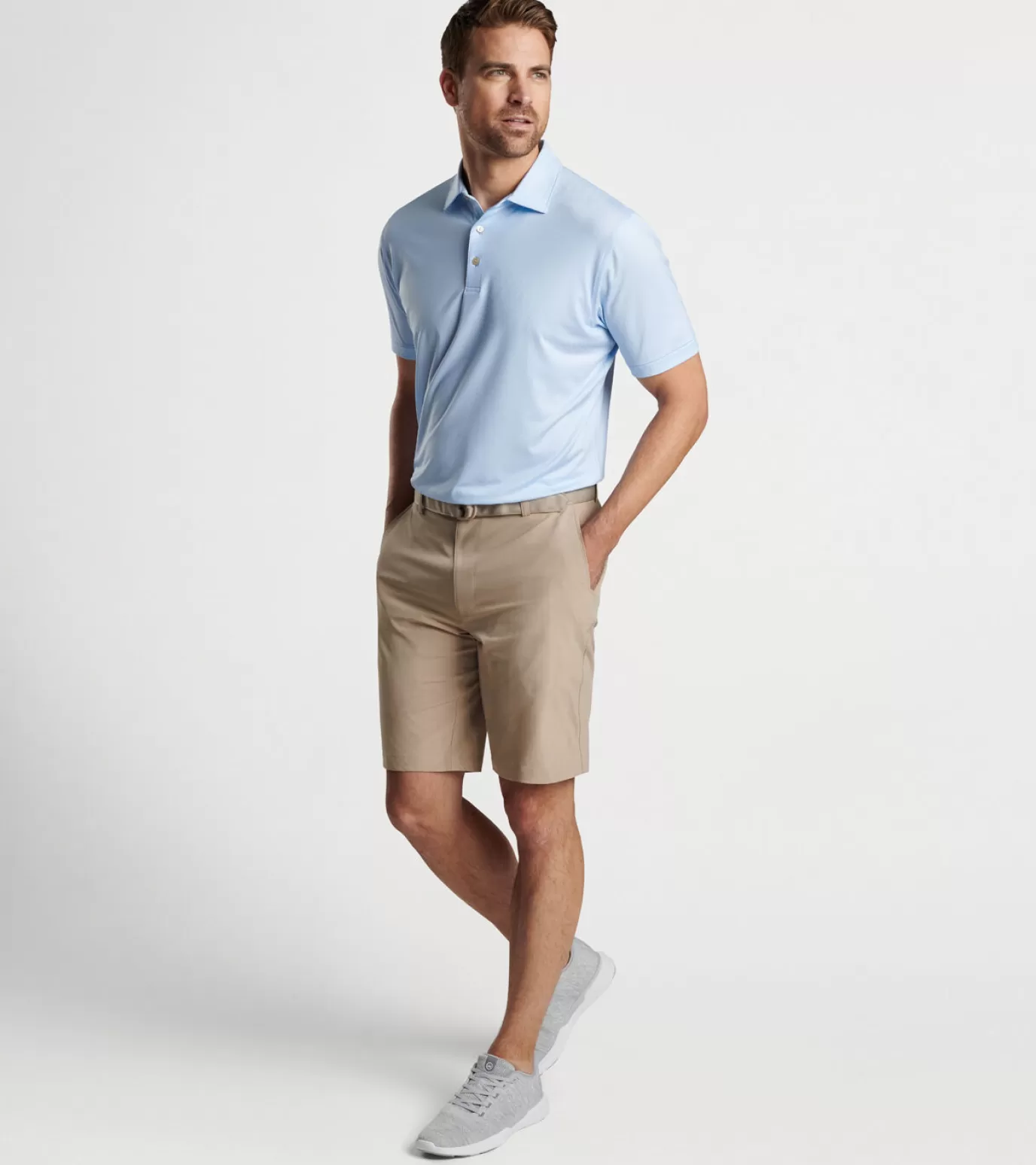 Travel Well | Mountain Getaway | T-Shirts-MEN | MEN | MEN Peter Millar Shackleford Performance Hybrid Short Sand