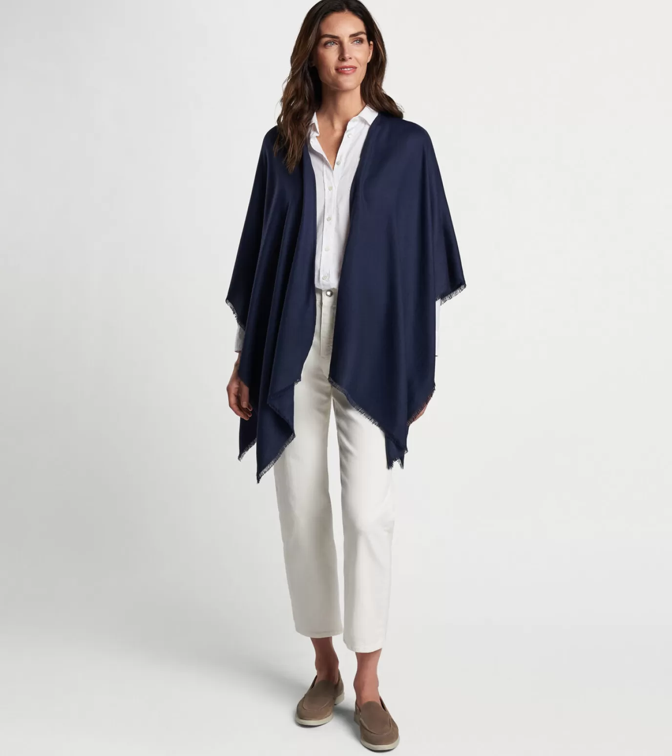 U.S. Open Collection-WOMEN Peter Millar Silk Cashmere Cape Navy