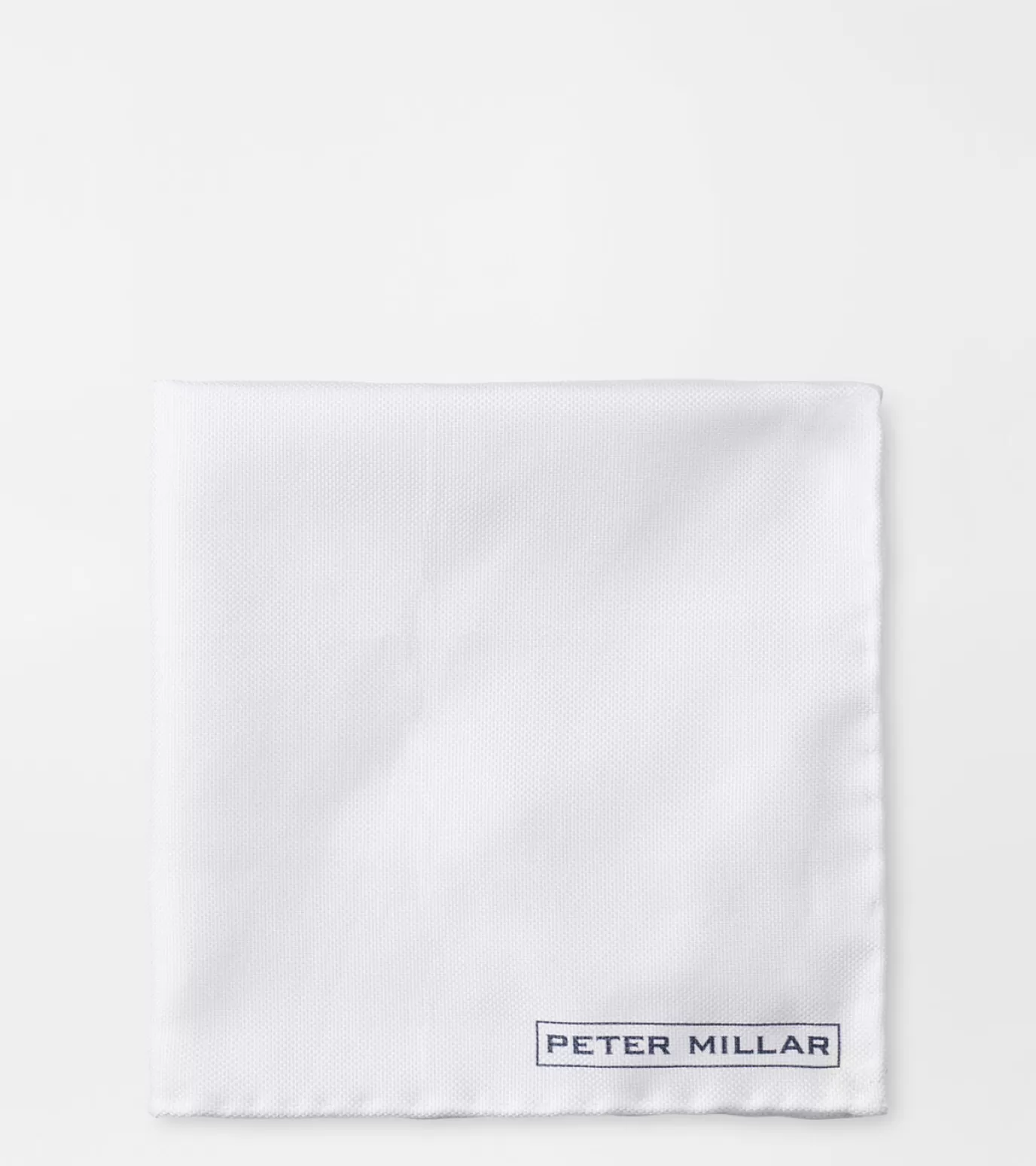 For The Course-MEN Peter Millar Solid Oxford Pocket Square White