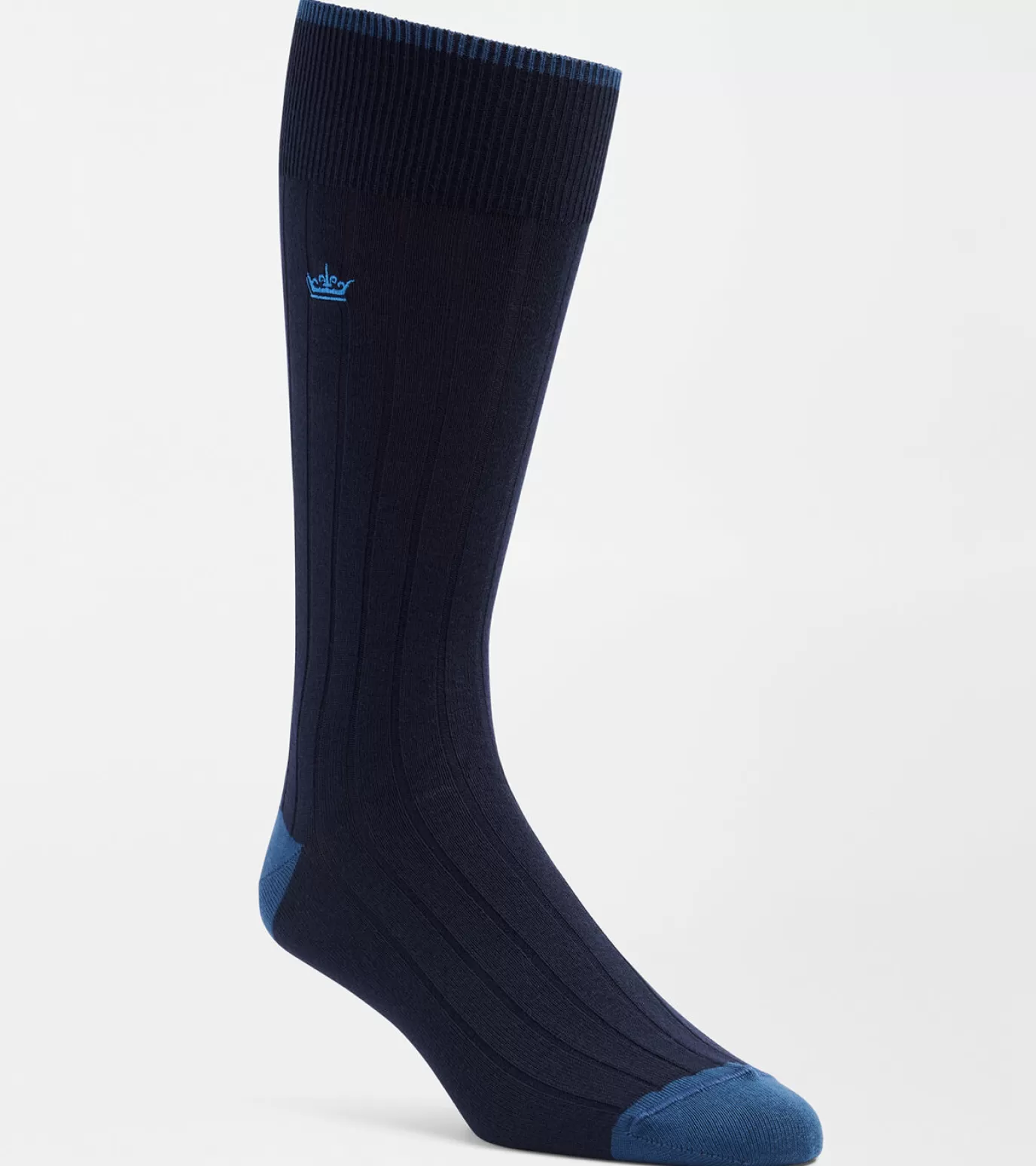 Coastal Adventure-MEN Peter Millar Solid Rib Crew Sock Charcoal