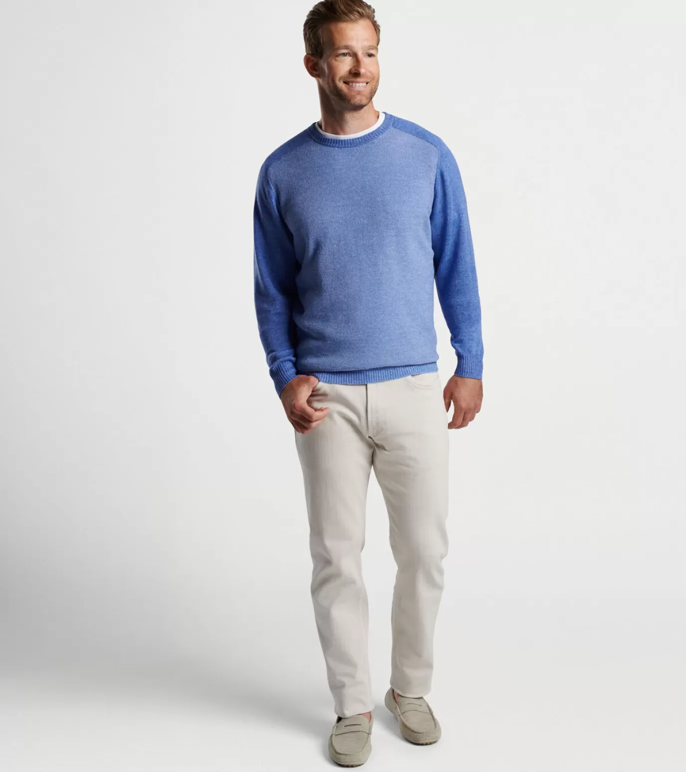 Sweaters | Sport Shirts-MEN | MEN Peter Millar Stafford Saddle Shoulder Crew MARITIME