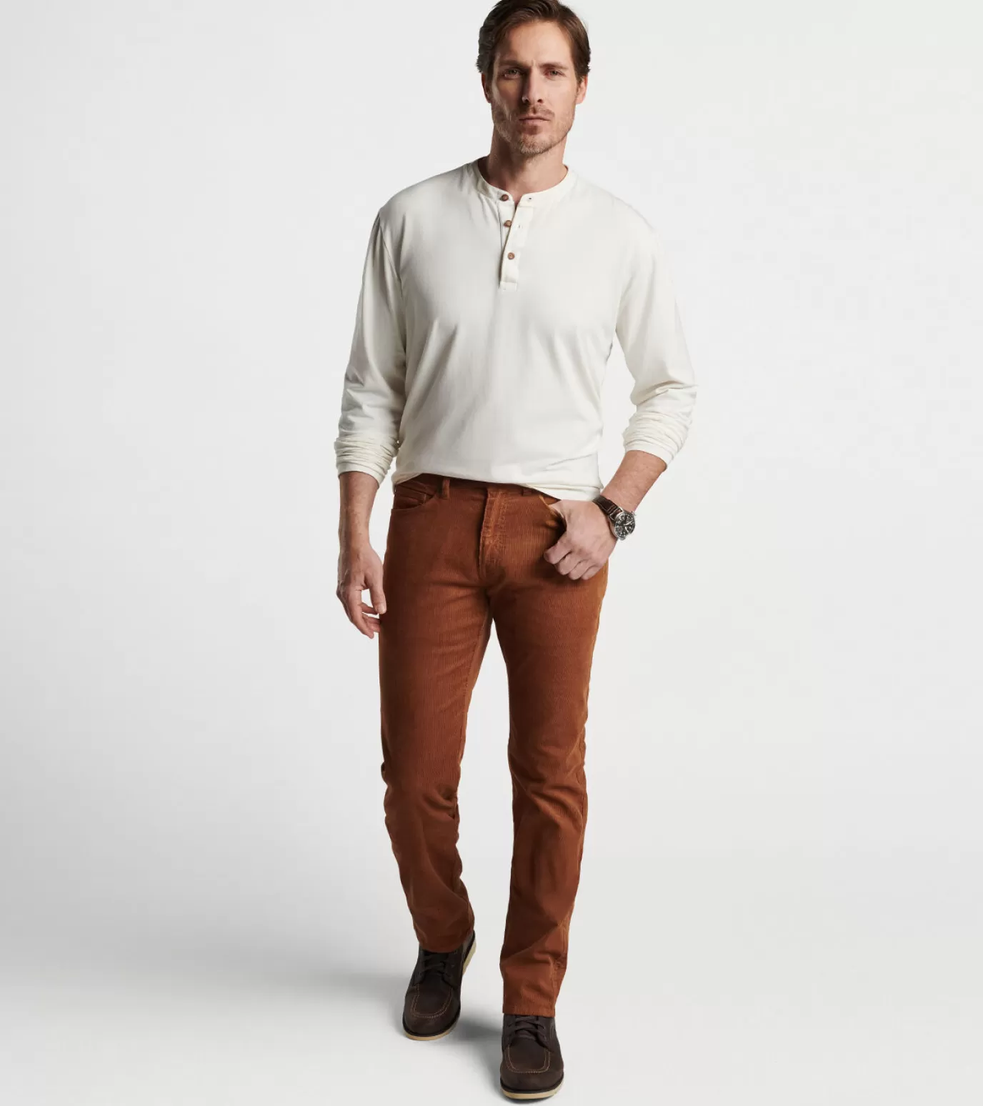 Coastal Adventure | U.S. Open Collection | Bottoms | T-Shirts-MEN | MEN | MEN | MEN Peter Millar Superior Soft Corduroy Five-Pocket Pant Espresso