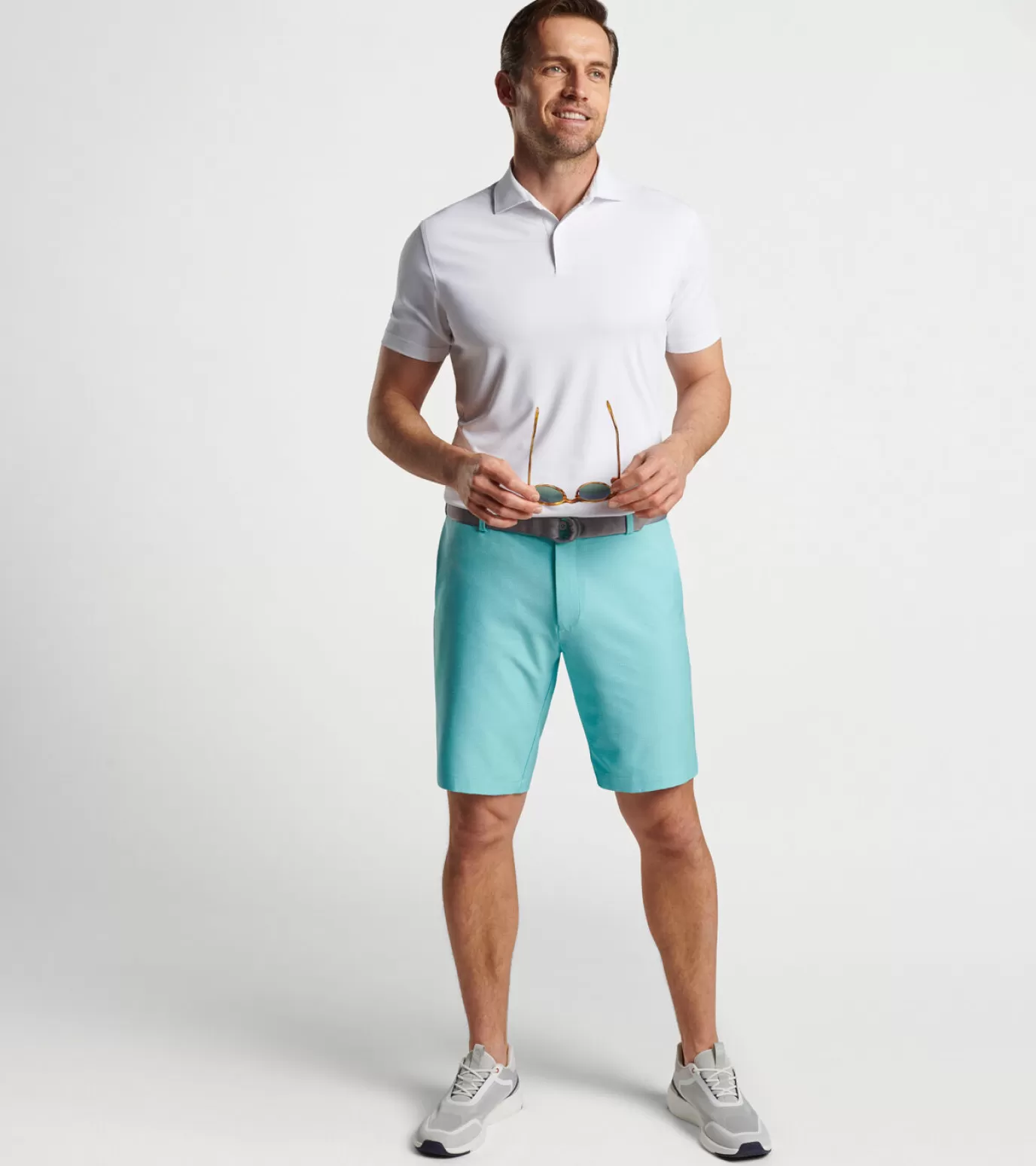 Travel Well | Coastal Adventure | T-Shirts-MEN | MEN | MEN Peter Millar Surge Geo Performance Short Turquoise