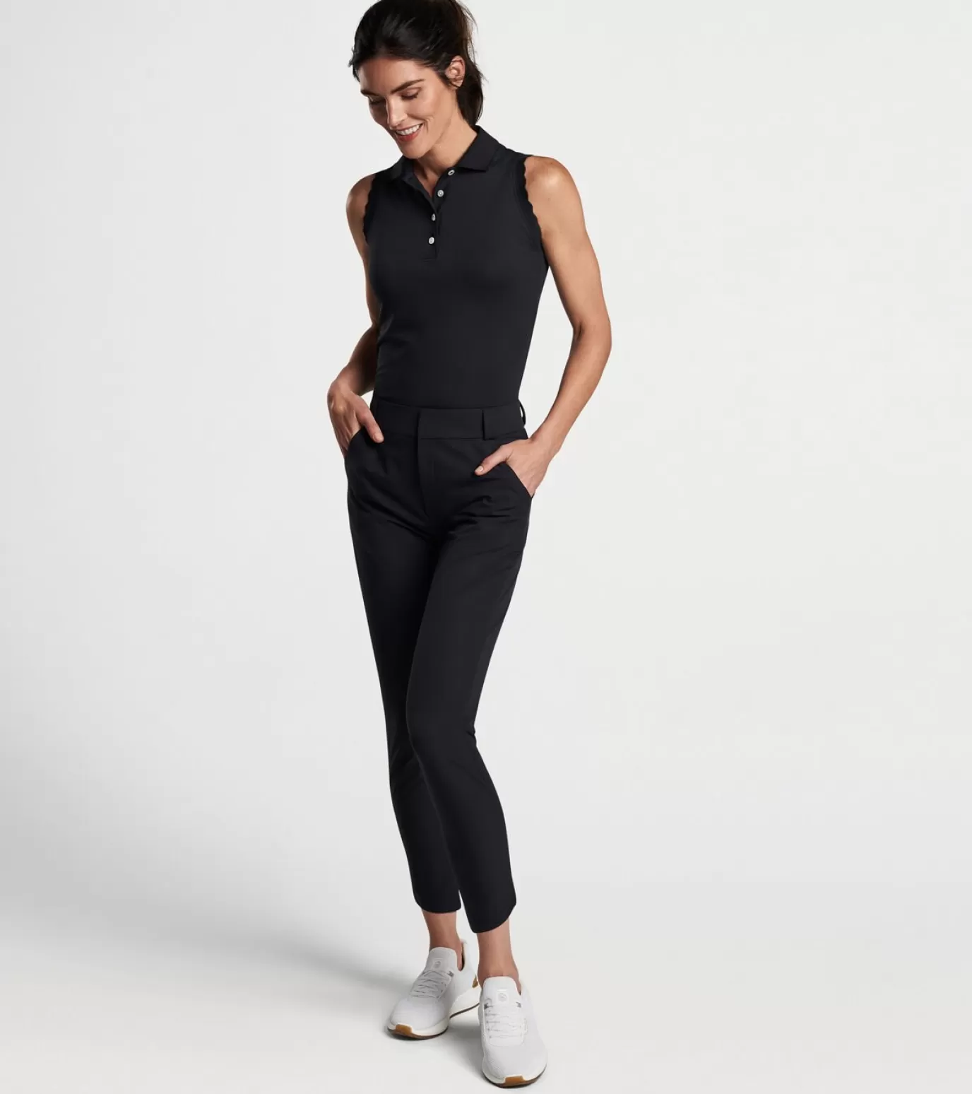 Crown-WOMEN Peter Millar Surge Performance Ankle Pant Black