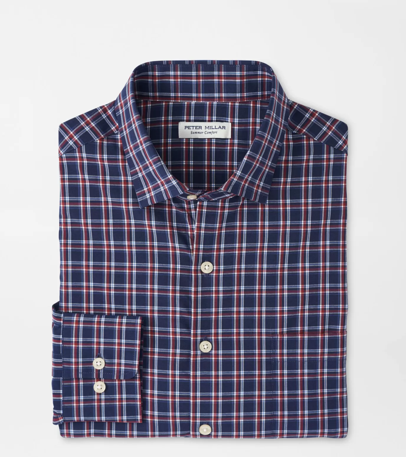 Coastal Adventure | U.S. Open Collection-MEN | MEN Peter Millar Sylvan Performance Poplin Sport Shirt Navy