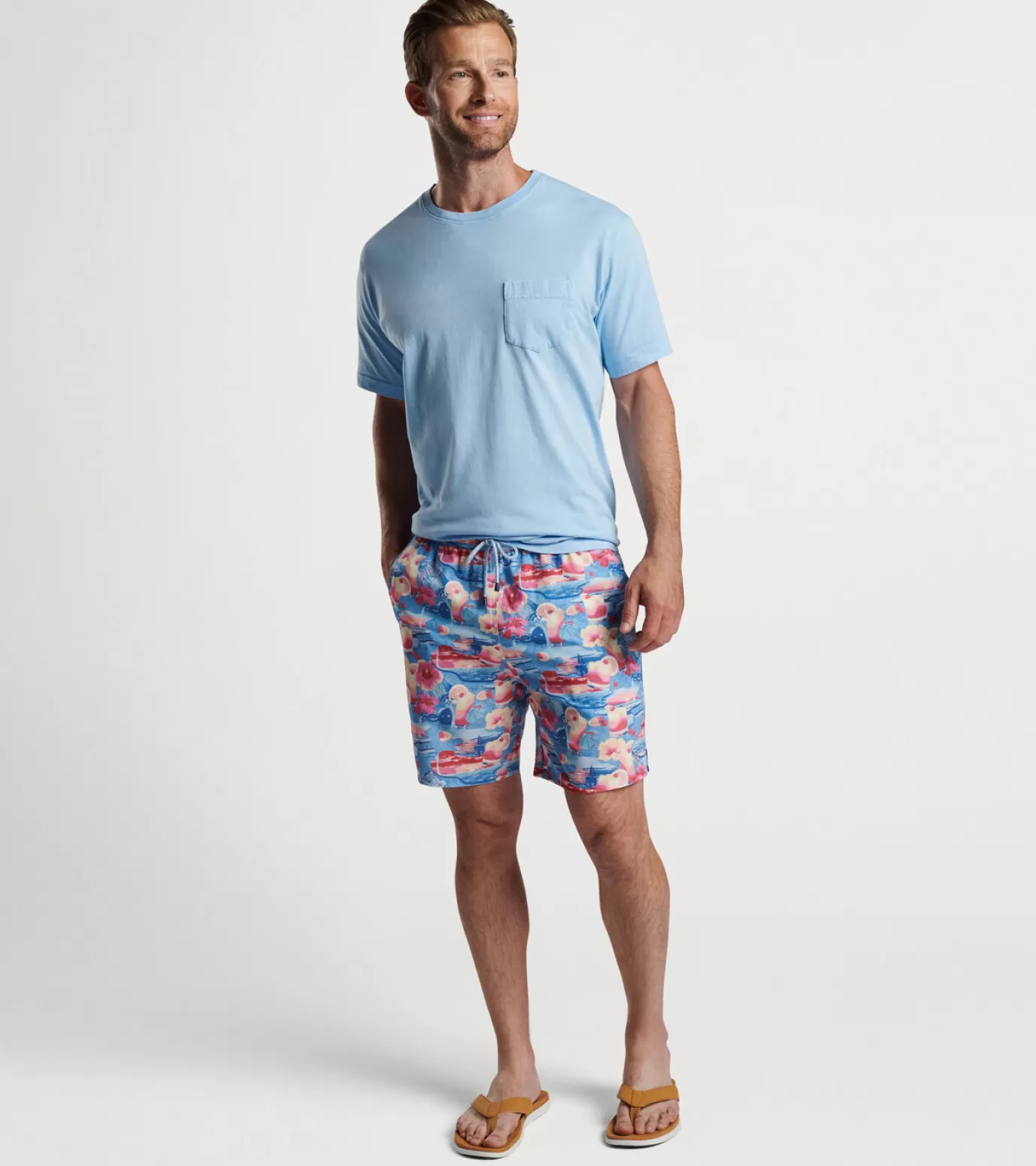 T-Shirts-MEN Peter Millar Tequila Sunrise Swim Trunk Infinity