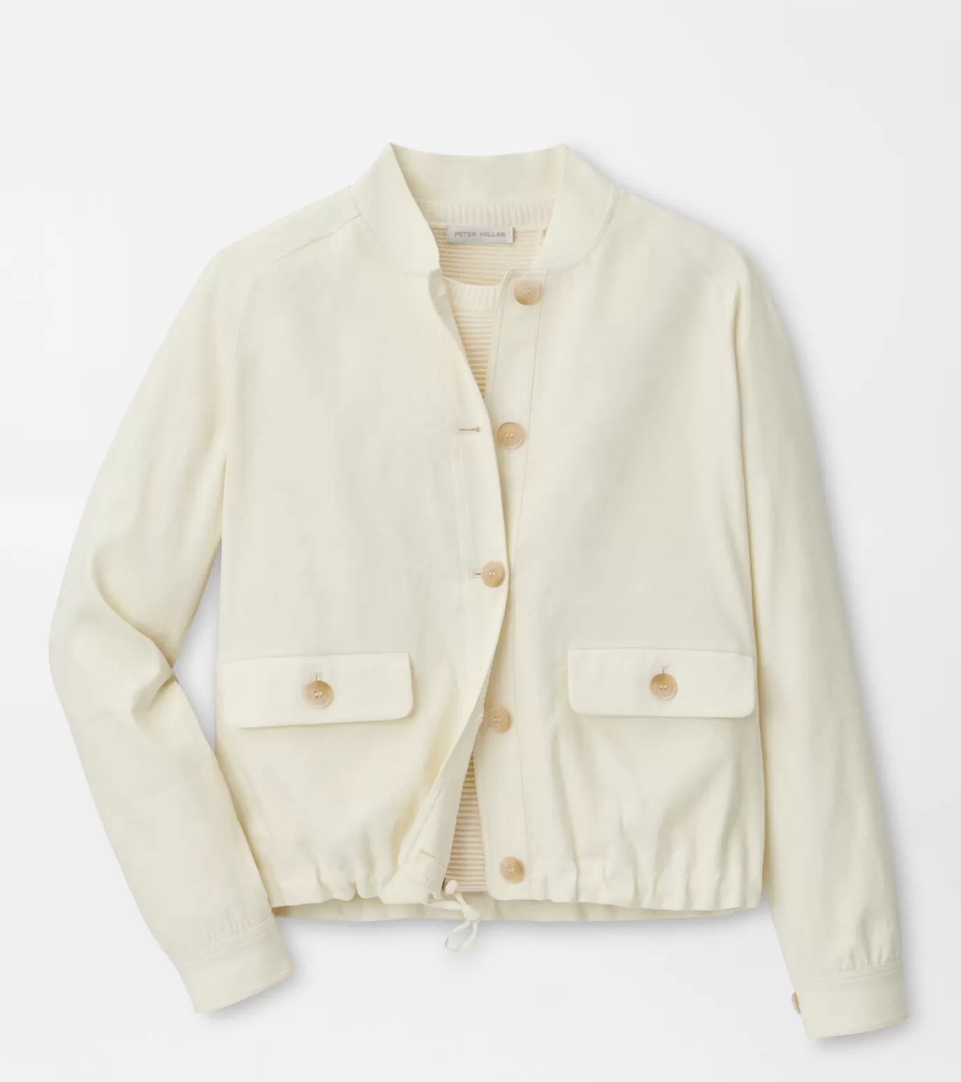 U.S. Open Collection-WOMEN Peter Millar Valletta Effortless Bomber Jacket Ivory