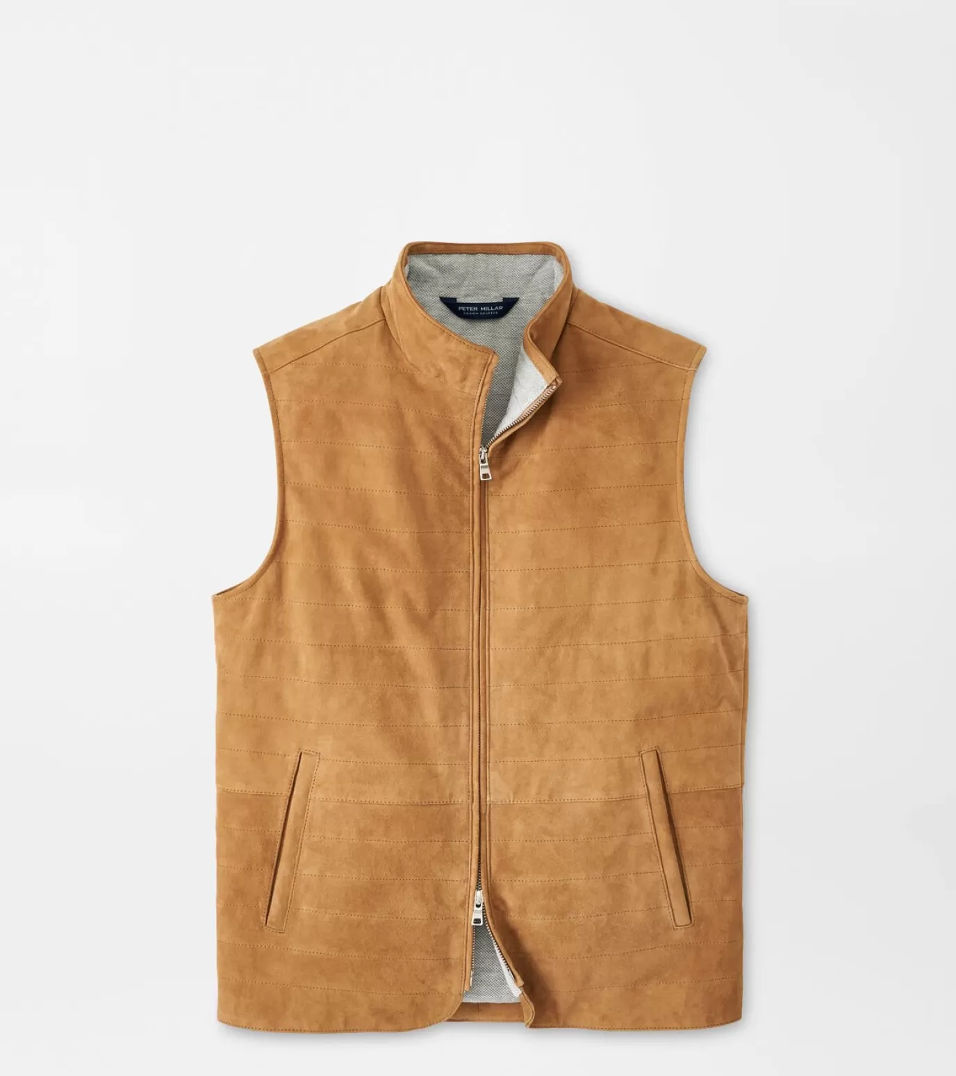 Jackets & Coats-MEN Peter Millar Vista Suede Vest SUMMER DUNES