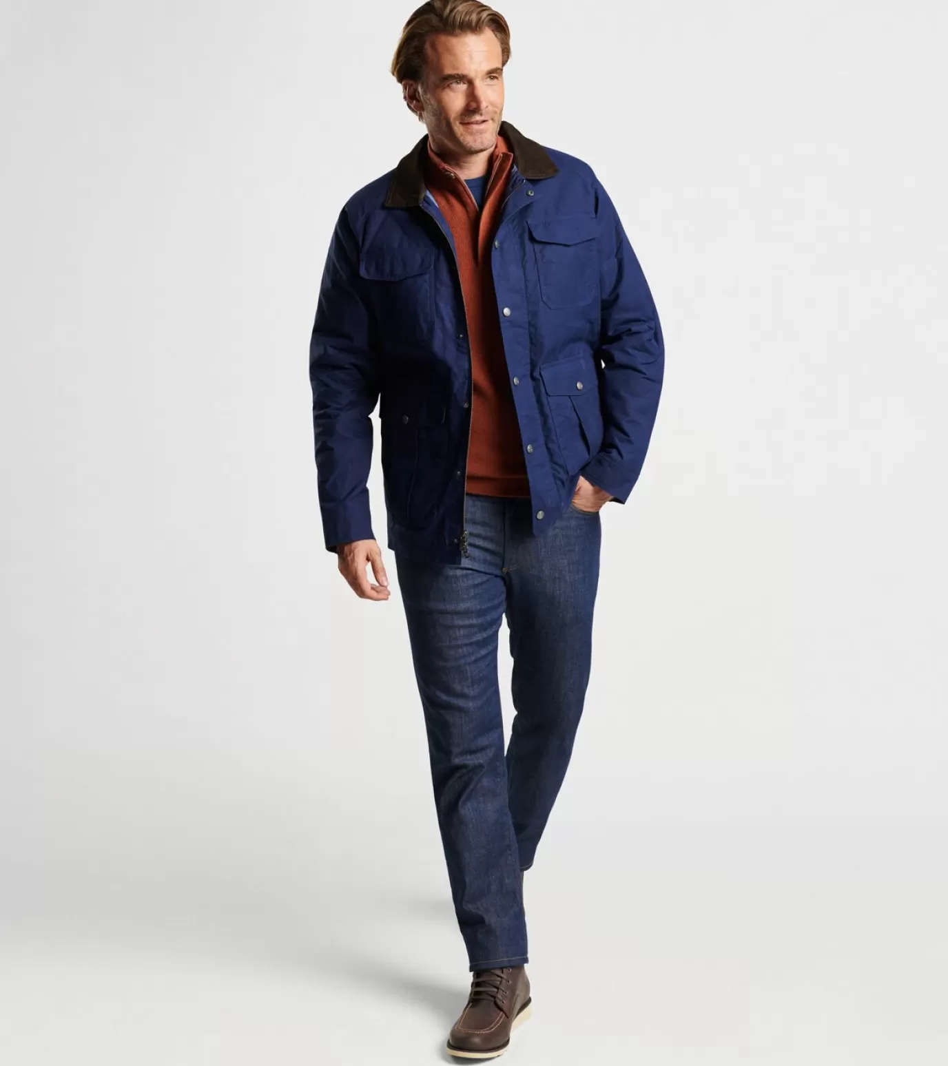 Coastal Adventure | U.S. Open Collection-MEN | MEN Peter Millar Waxed Cotton Field Jacket Navy