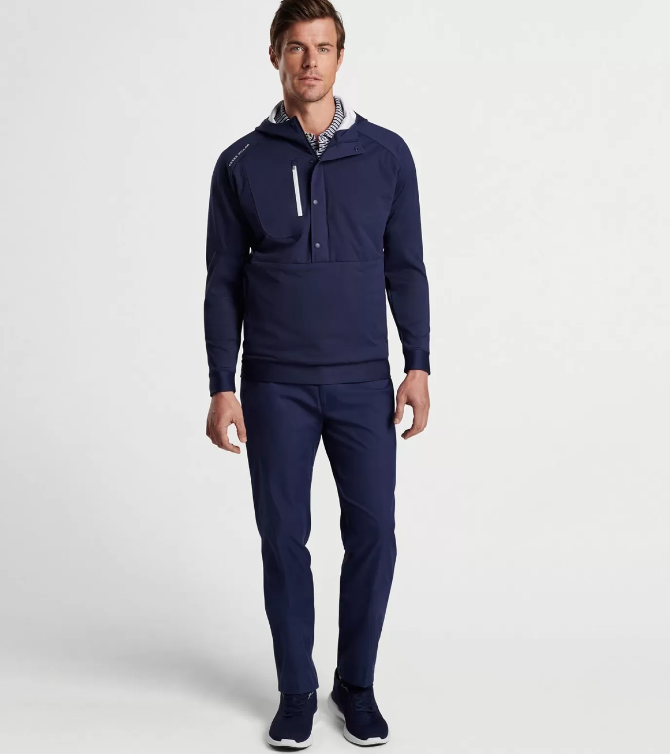 Polos | Travel Well | Sweaters-GOLF | MEN | MEN Peter Millar Weld Half Snap Hoodie Navy