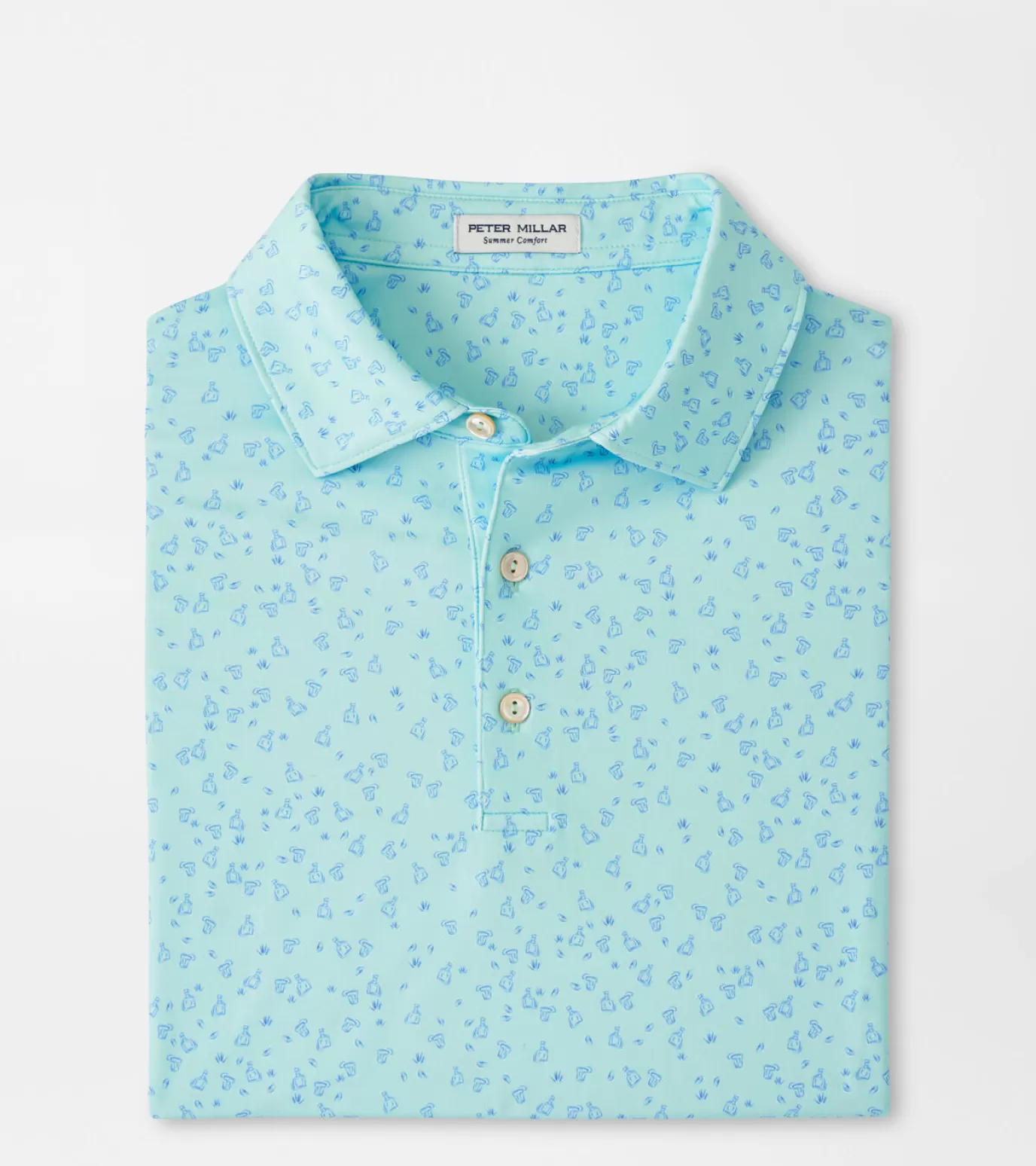 Travel Well | Coastal Adventure | Polos-Youth | MEN | MEN | MEN Peter Millar Worth A Shot Performance Jersey Polo Celeste