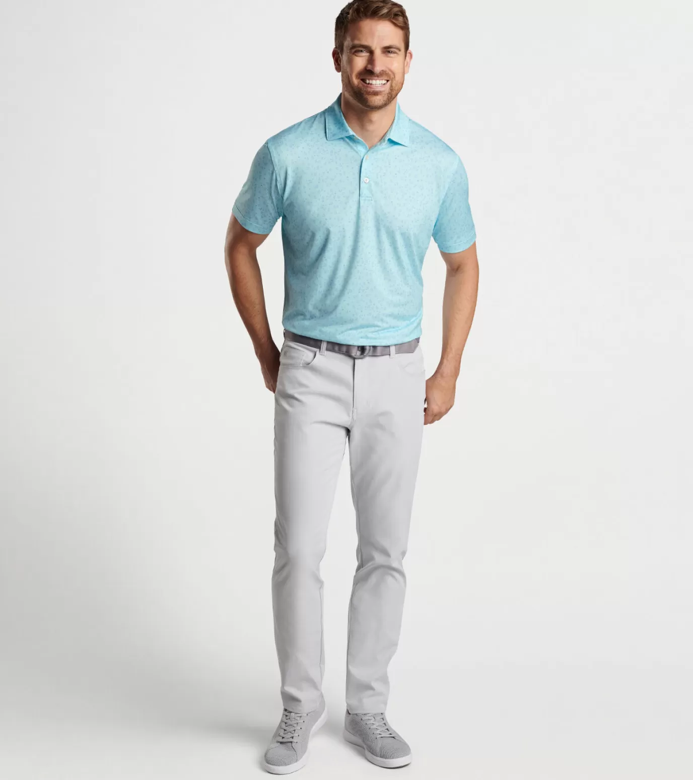 Travel Well | Coastal Adventure | Polos-Youth | MEN | MEN | MEN Peter Millar Worth A Shot Performance Jersey Polo Celeste