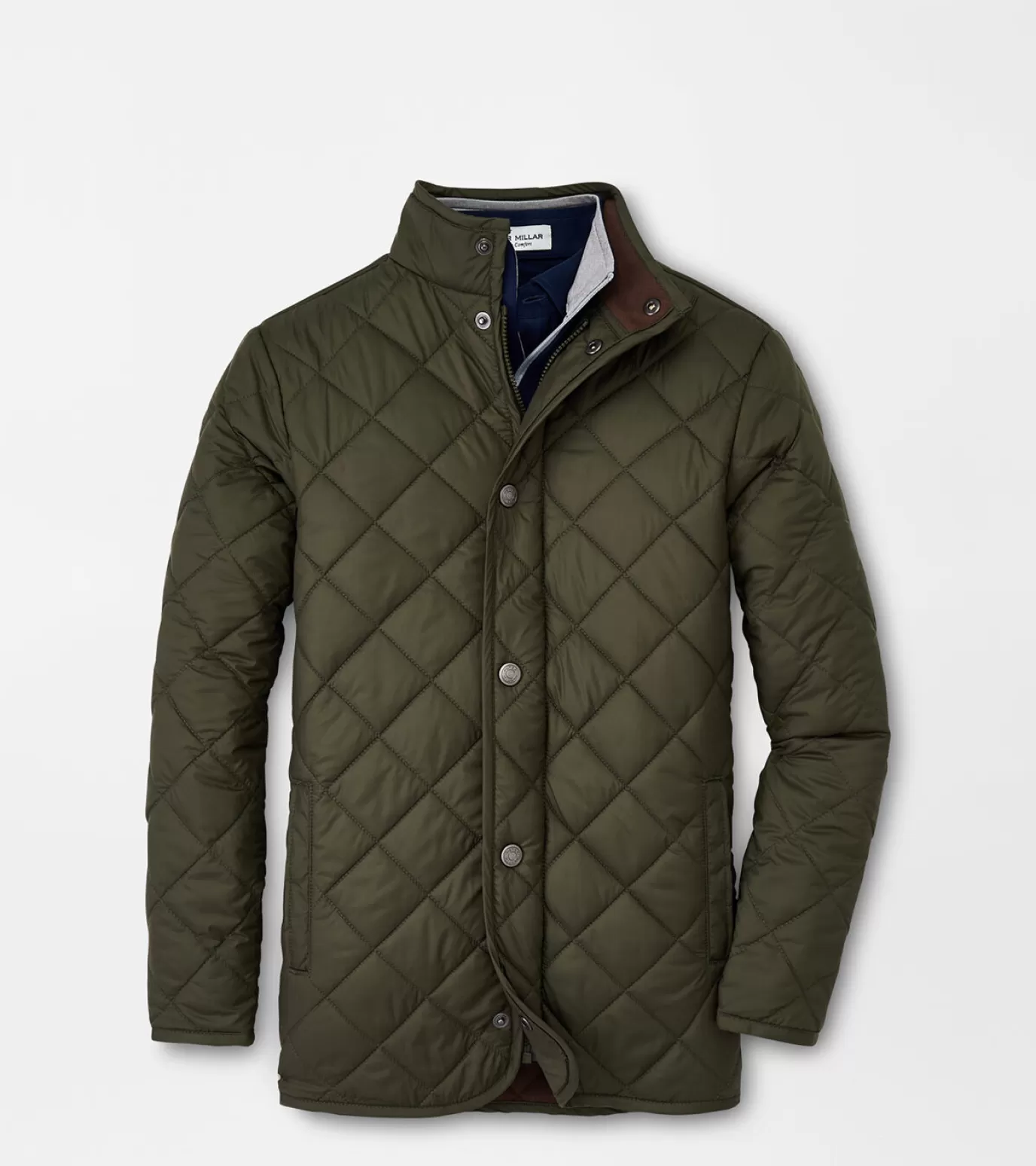 Active-WOMEN Peter Millar Youth Suffolk Quilted Coat Olive